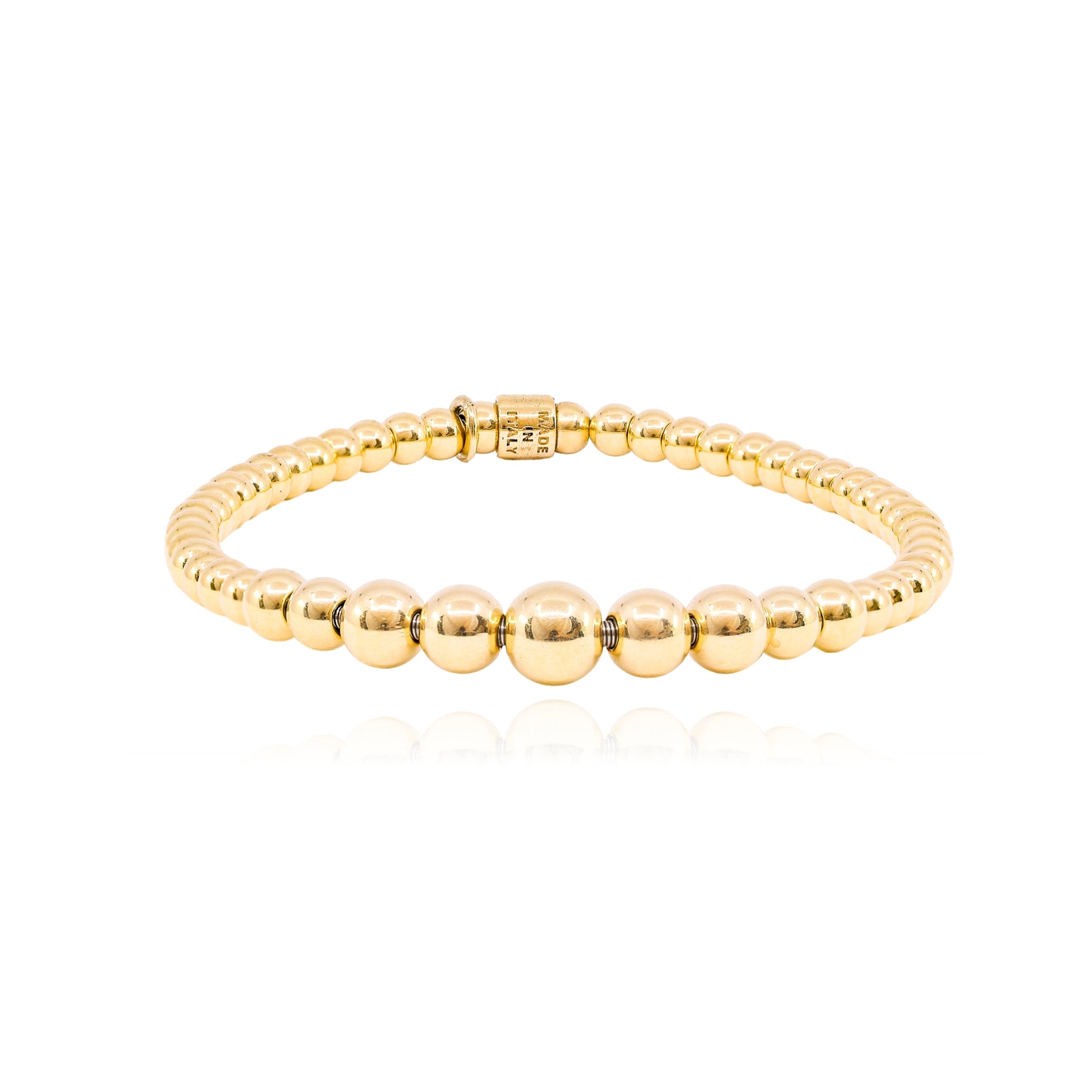 LUIGI TAVANTI 18K YELLOW GOLD GRADUATING STRETCH BRACELET