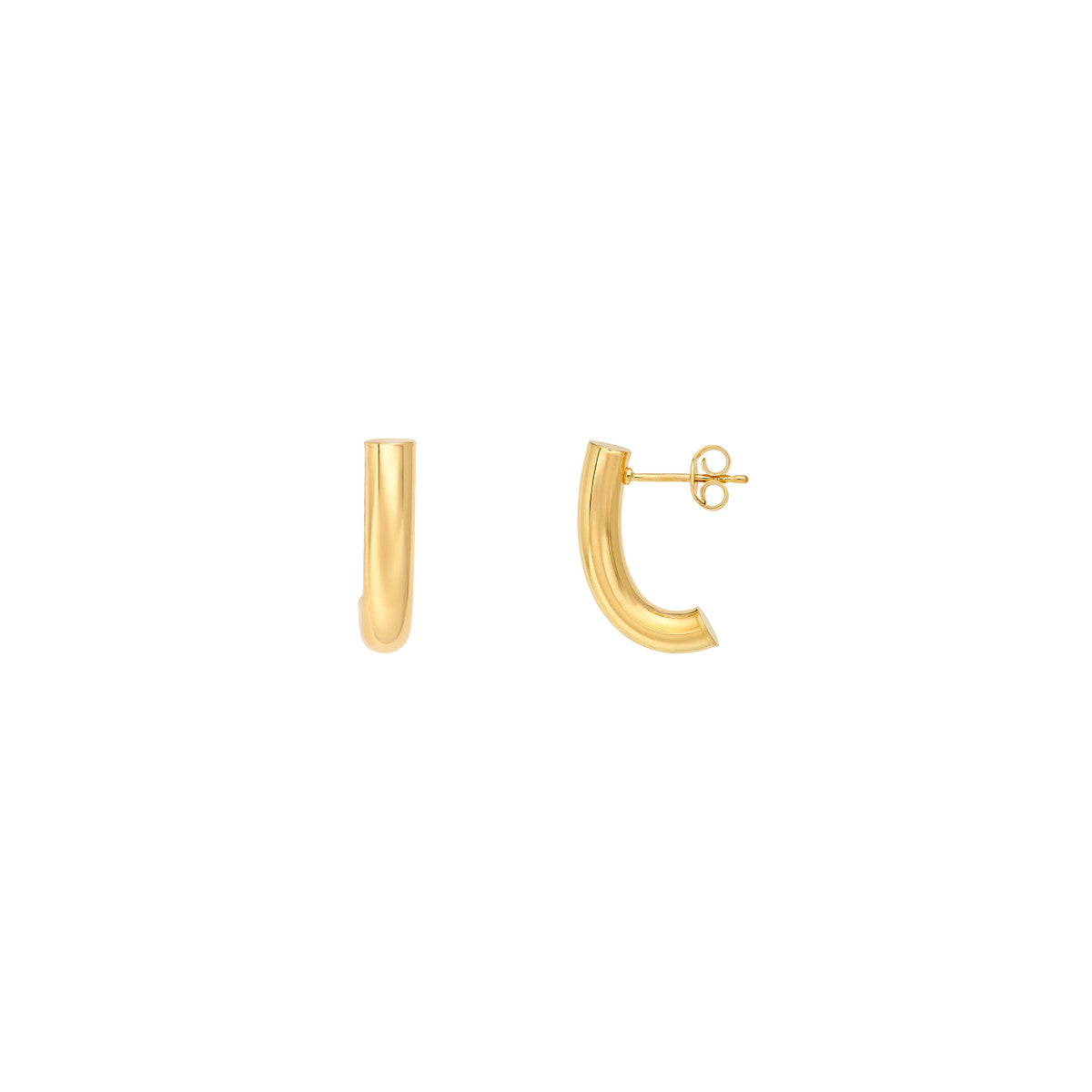 14K YELLOW GOLD 4MM J-HOOP EARRINGS
