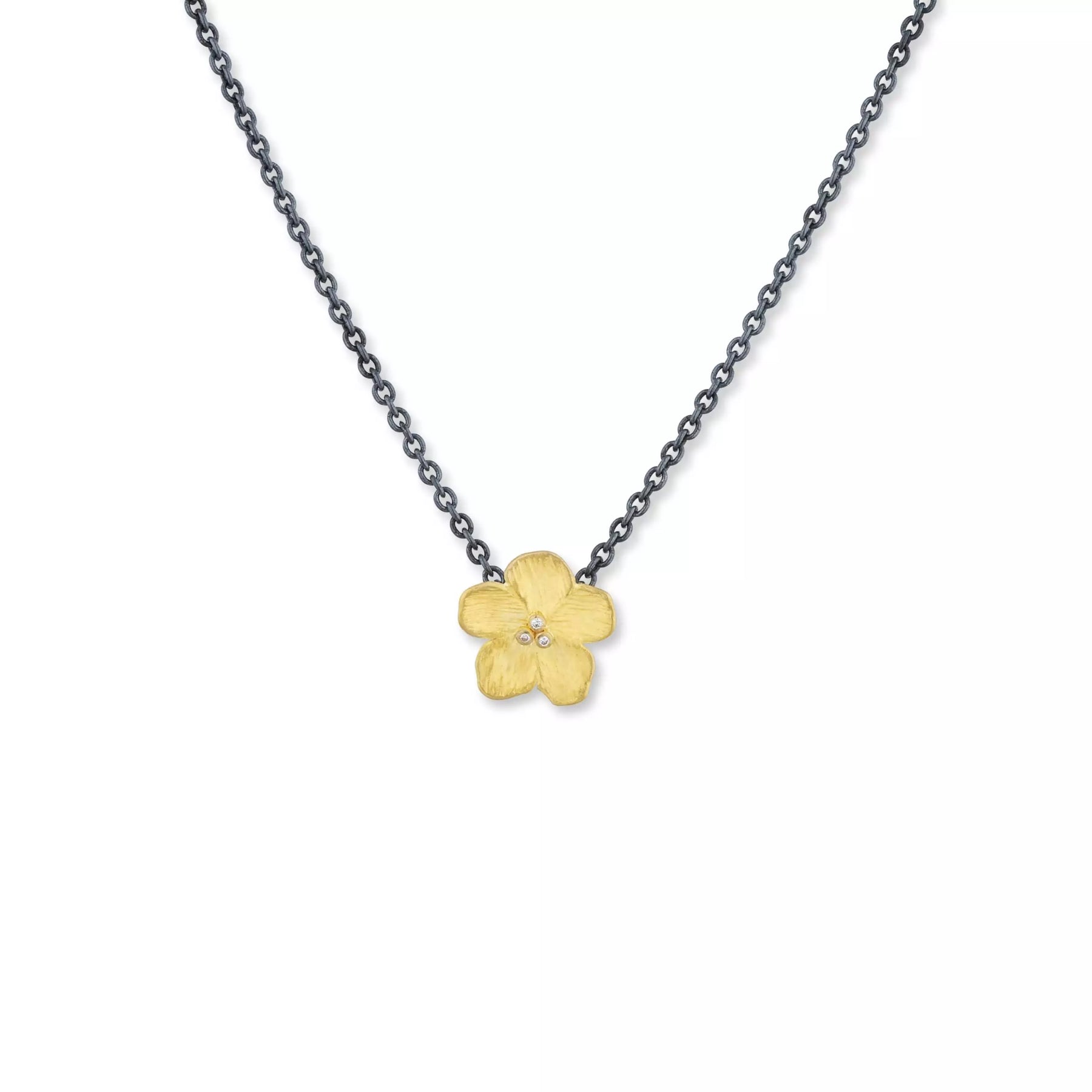 LIKA BEHAR 22K YELLOW GOLD BUTTERCUP DIAMOND PENDANT NECKLACE