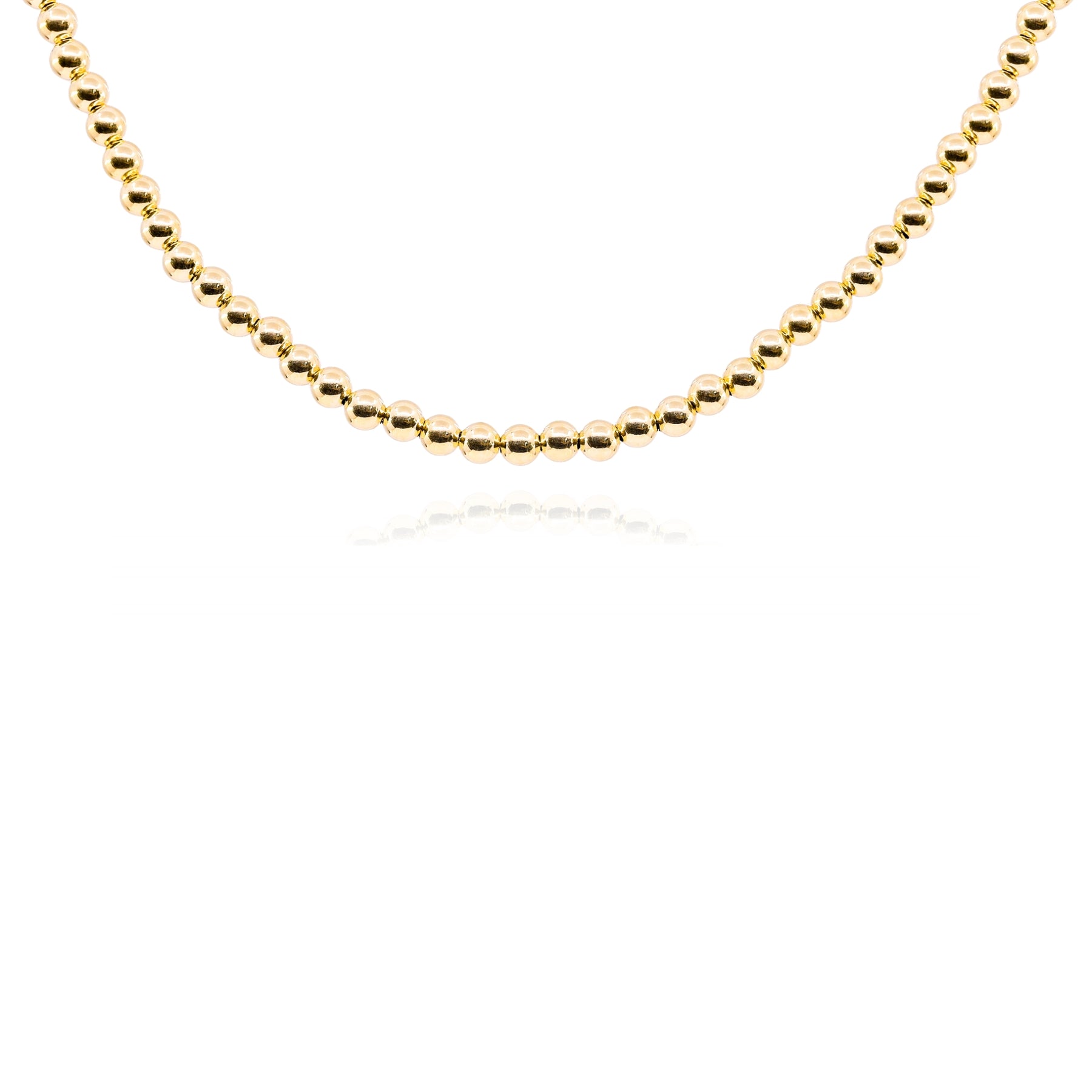 LUIGI TAVANTI 18K YELLOW GOLD BEADED NECKLACE