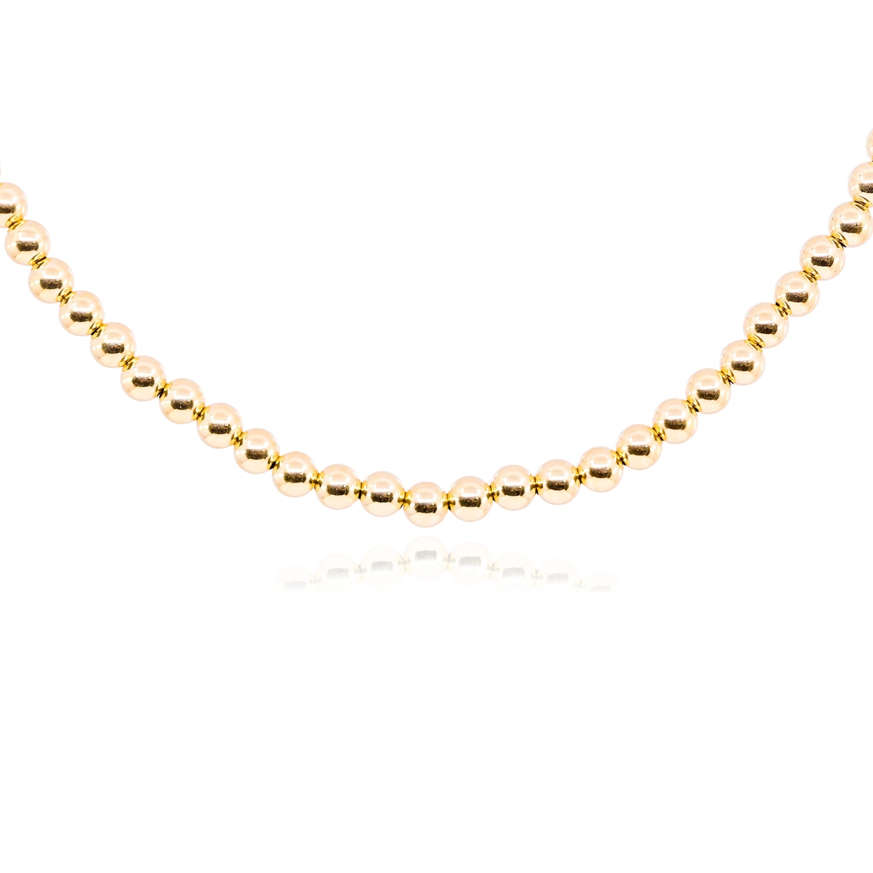 LUIGI TAVANTI 18K YELLOW GOLD BEADED NECKLACE