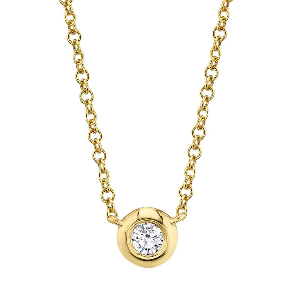 SHY CREATION 14K YELLOW GOLD DIAMOND SOLITAIRE NECKLACE SC55012538