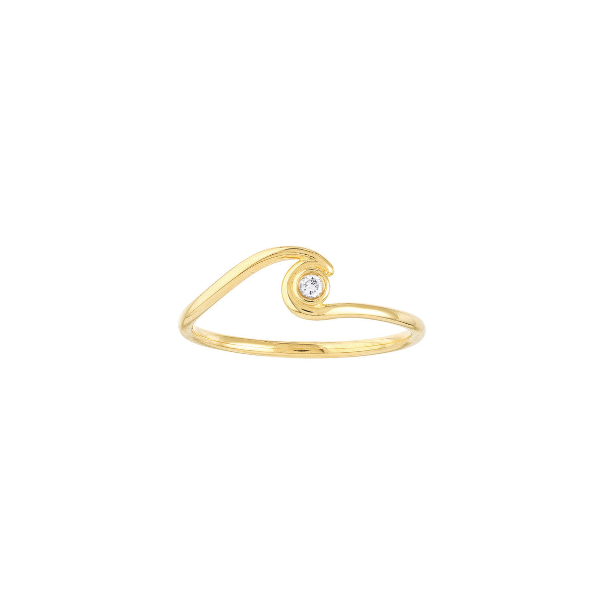 14K YELLOW GOLD CONTEMPORARY SOLITAIRE DIAMOND WRAP RING TM022916-14Y