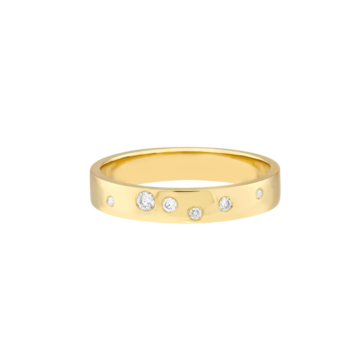 14K YELLOW GOLD 3.5MM FLAT EDGE DIAMOND STACKING RING TM023361-14Y