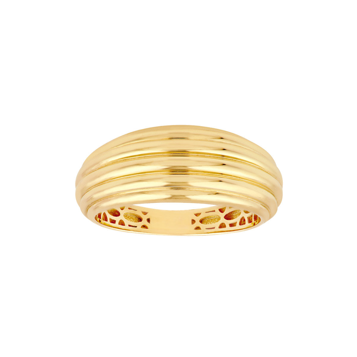 14K YELLOW GOLD RIBBED TAPERED BAND TM029053-14Y