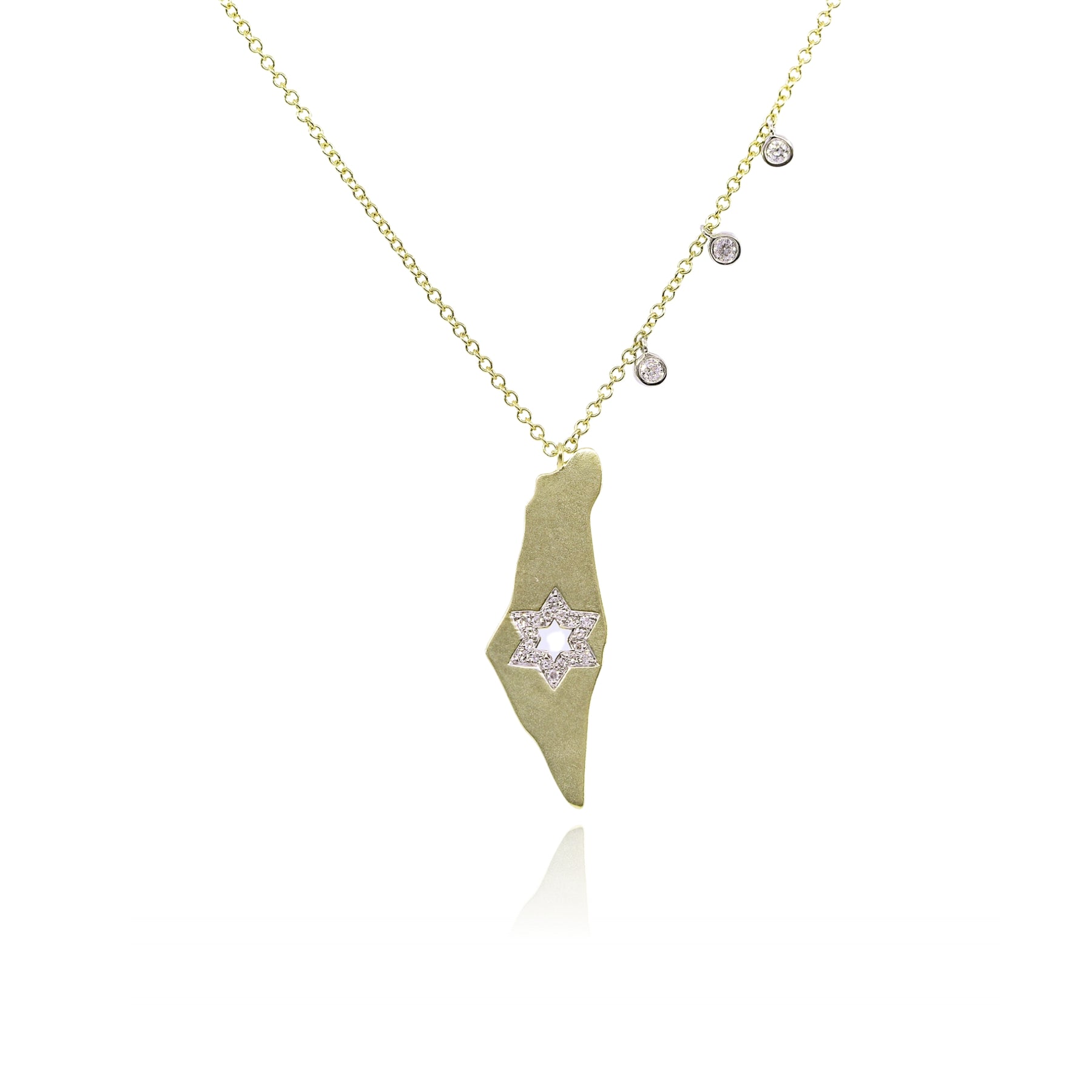MEIRA T 14K YELLOW GOLD STAR OF DAVID ISRAEL DIAMOND PENDANT NECKLACE - 0.12CTW