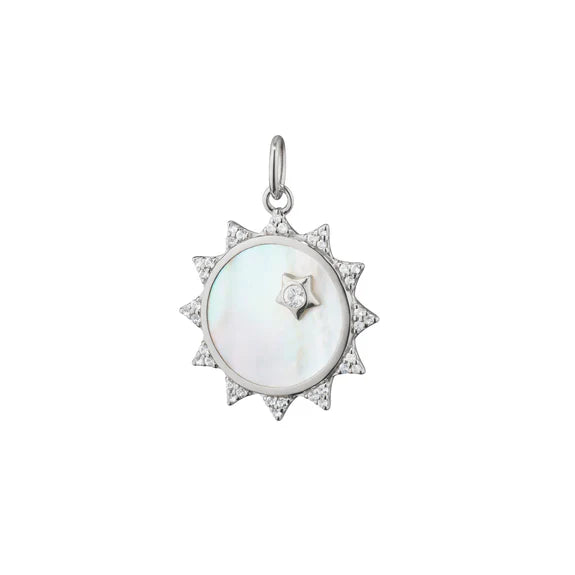 MONICA RICH KOSANN STERLING SILVER MOTHER-OF-PEARL SUN CHARM