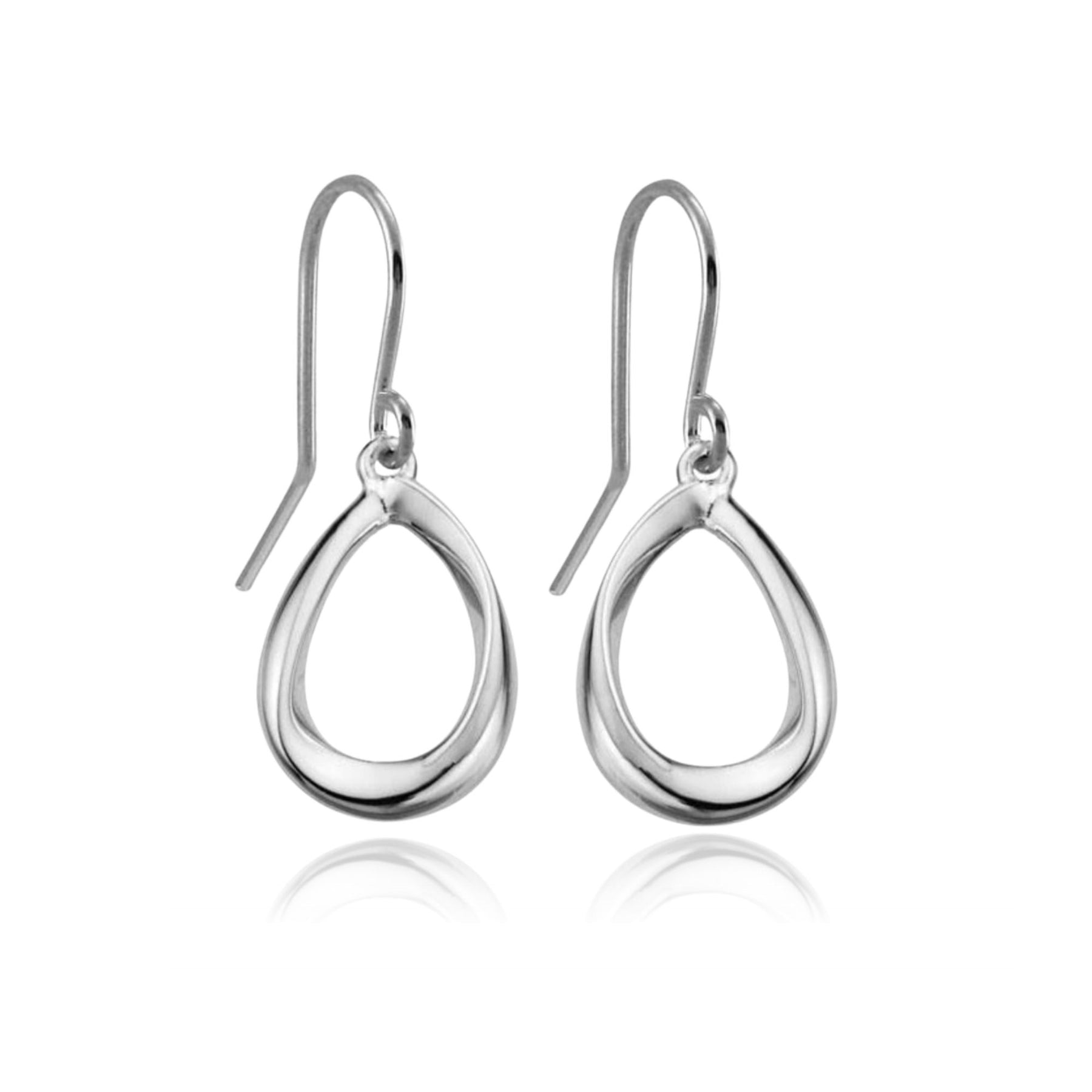 STERLING SILVER TWISTED TEAR DROP EARRINGS