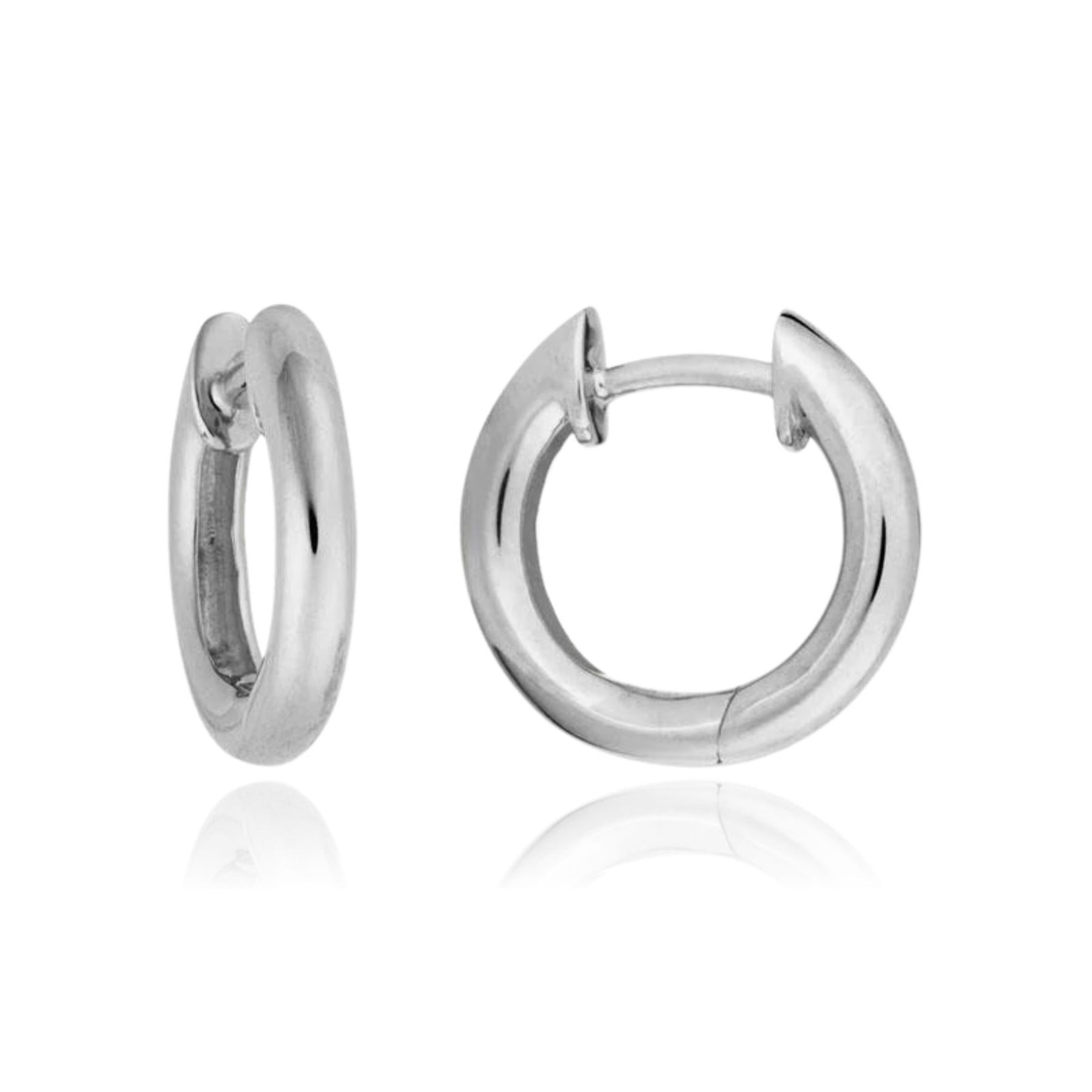 STERLING SILVER ROUNDED HOOP EARRINGS