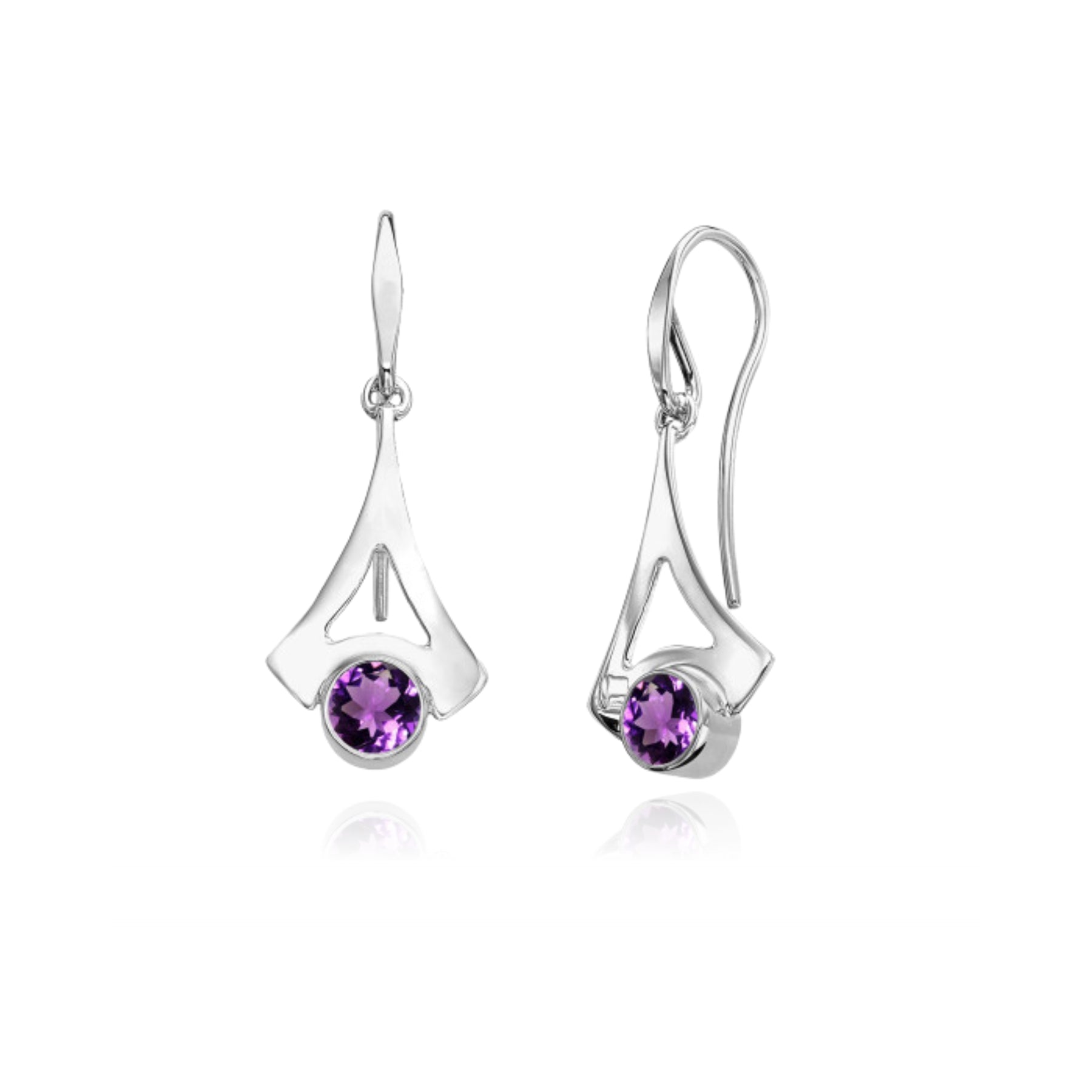 ED LEVIN STERLING SILVER AMETHYST REMINISCE EARRINGS