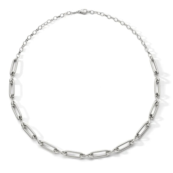MONICA RICH KOSANN STERLING SILVER OVAL INFINITY LINK NECKLACE