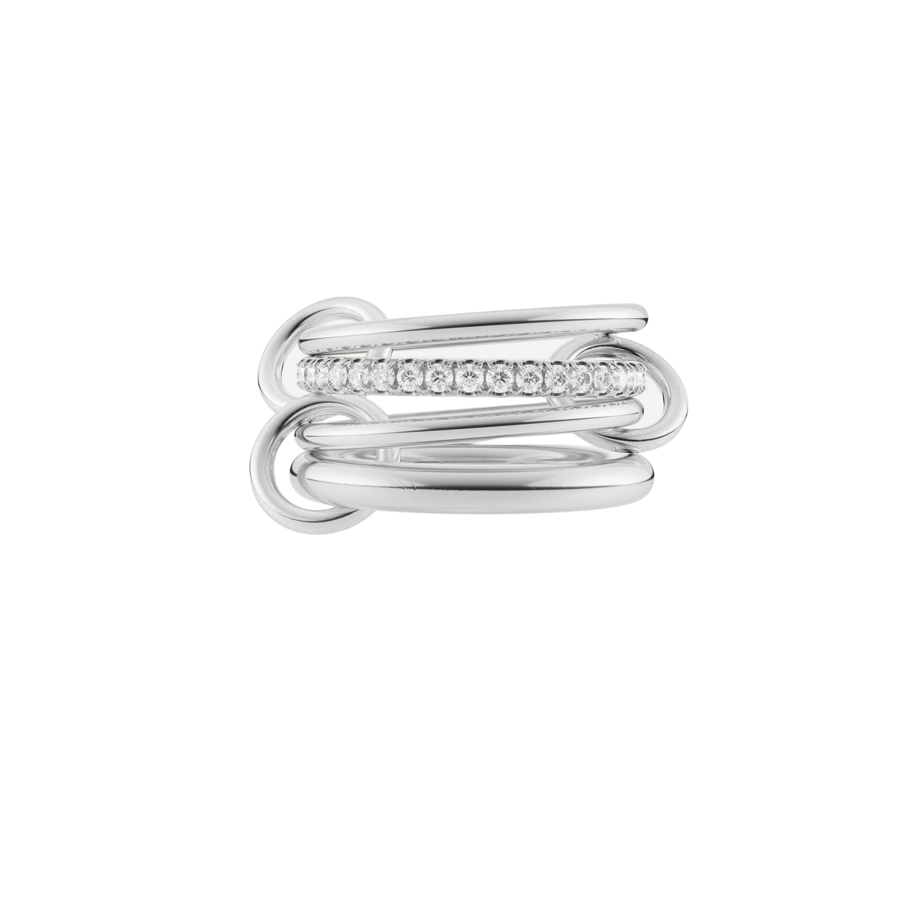 SPINELLI KILCOLLIN STERLING SILVER NIMBUS DIAMOND 4 LINKED BANDS - 0.70CTW  266-01531