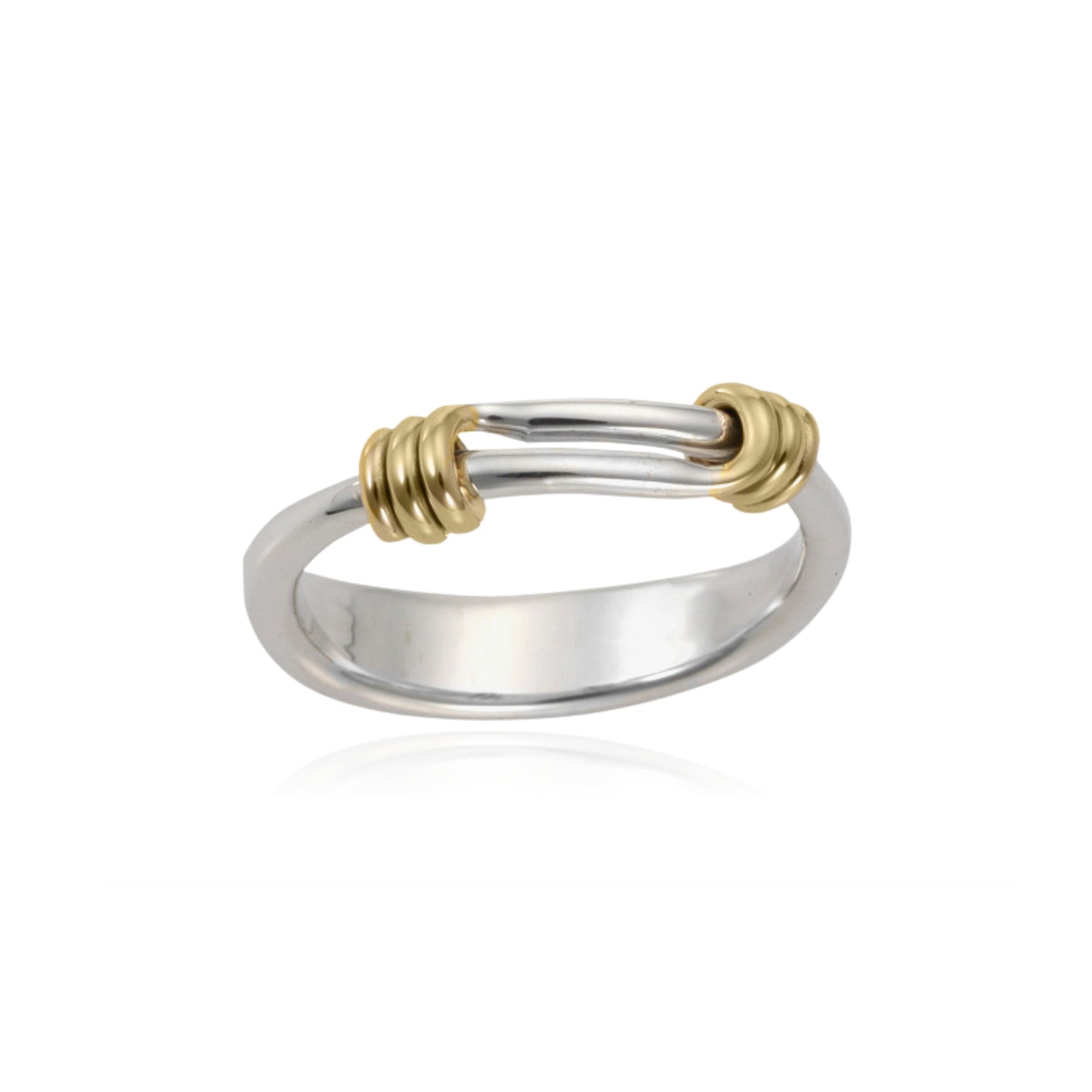 ED LEVIN STERLING SILVER SIGNATURE RING 14KY COILS