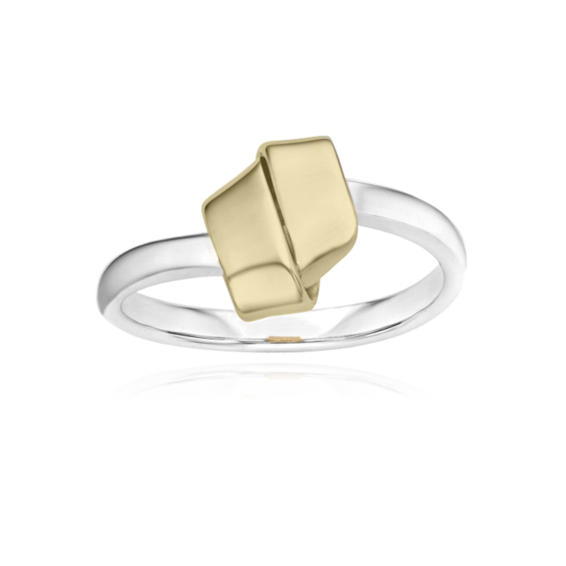 ED LEVIN STERLING SILVER 14K YELLOW GOLD LOVE KNOT RING