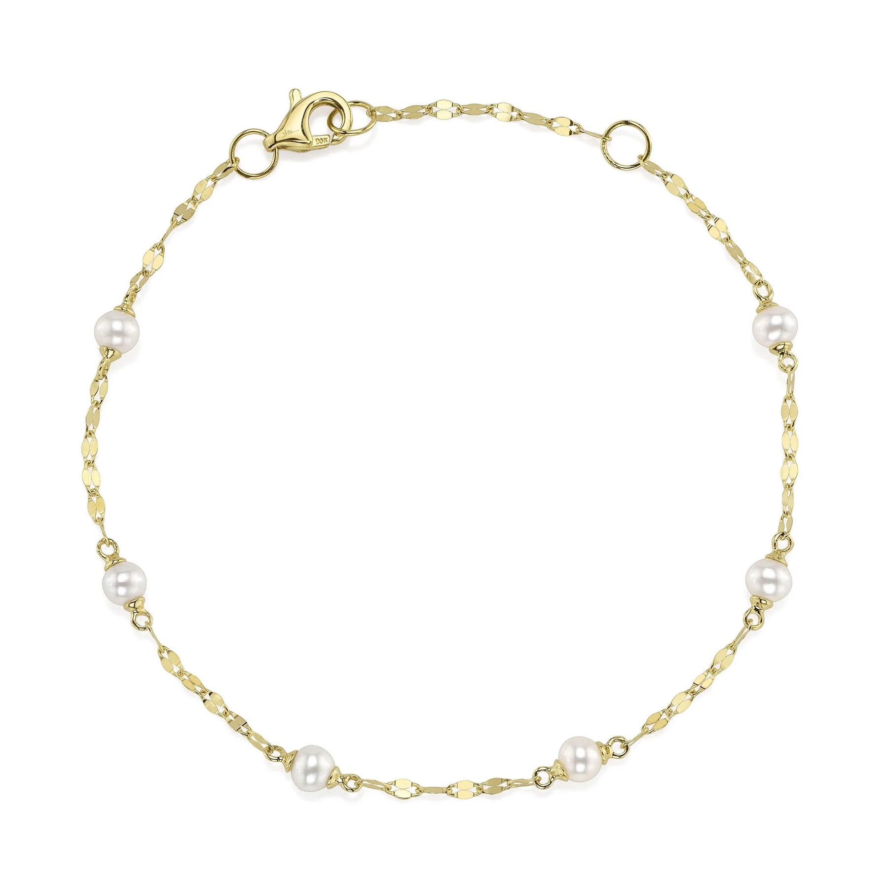 SHY CREATION JACKIE COLLECTION 14K YELLOW GOLD PEARL BRACELET