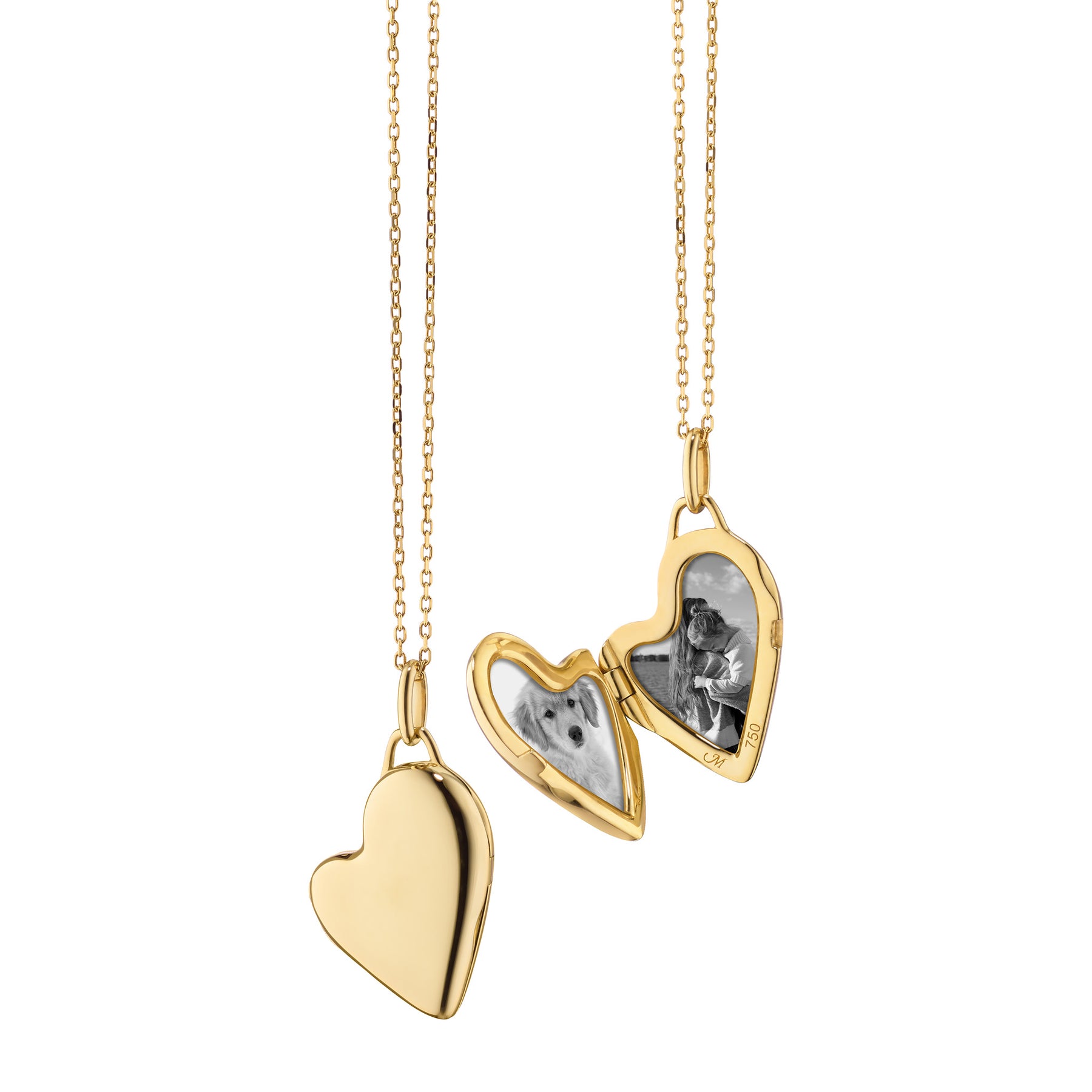 MONICA RICH KOSANN 18K YELLOW GOLD MINI SLIM HEART LOCKET NECKLACE