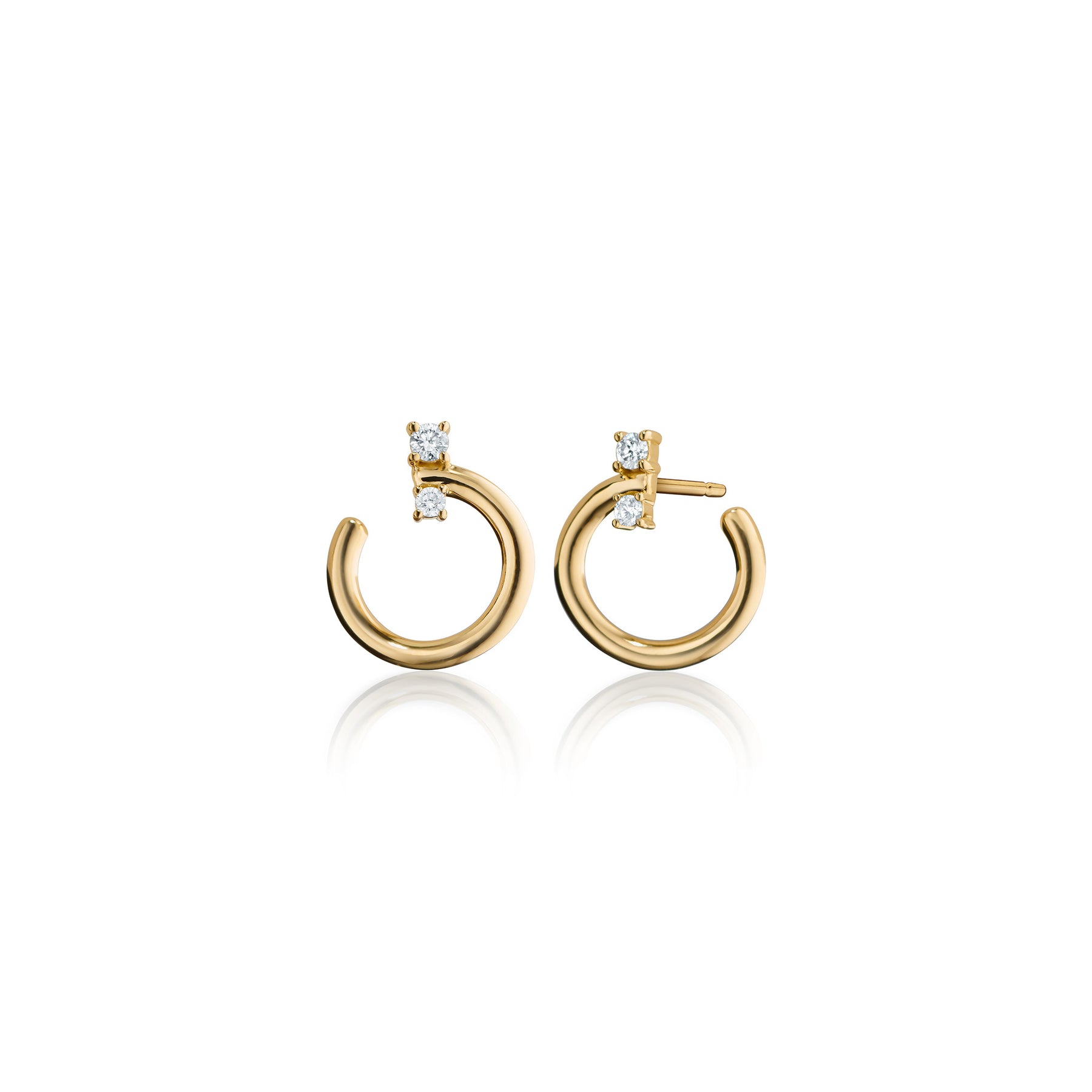 MONICA RICH KOSANN 18K YELLOW GOLD SMALL DIAMOND HOOP EARRINGS 0.19CTW