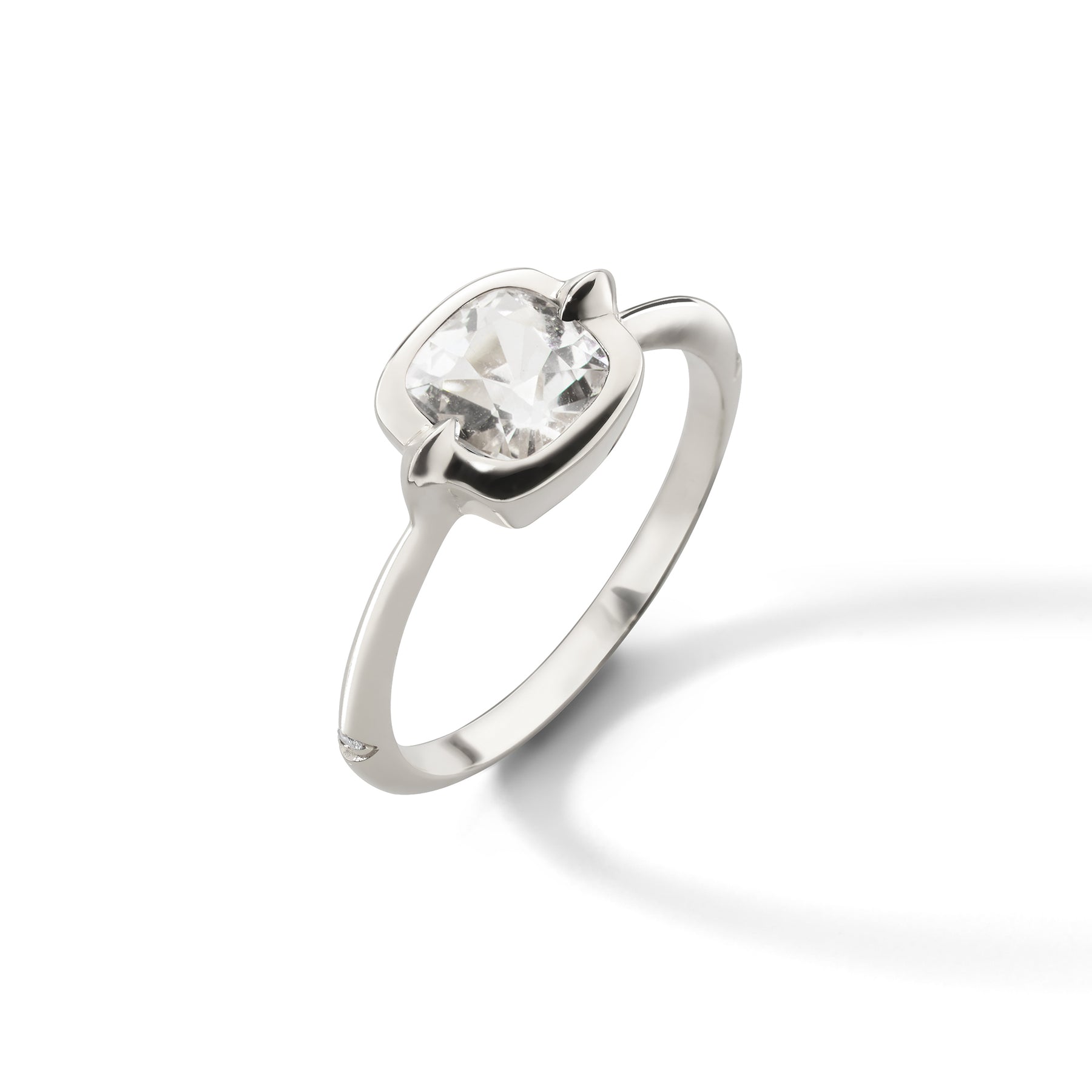 MONICA RICH KOSANN STERLING SILVER ROCK CRYSTAL COCKTAIL RING