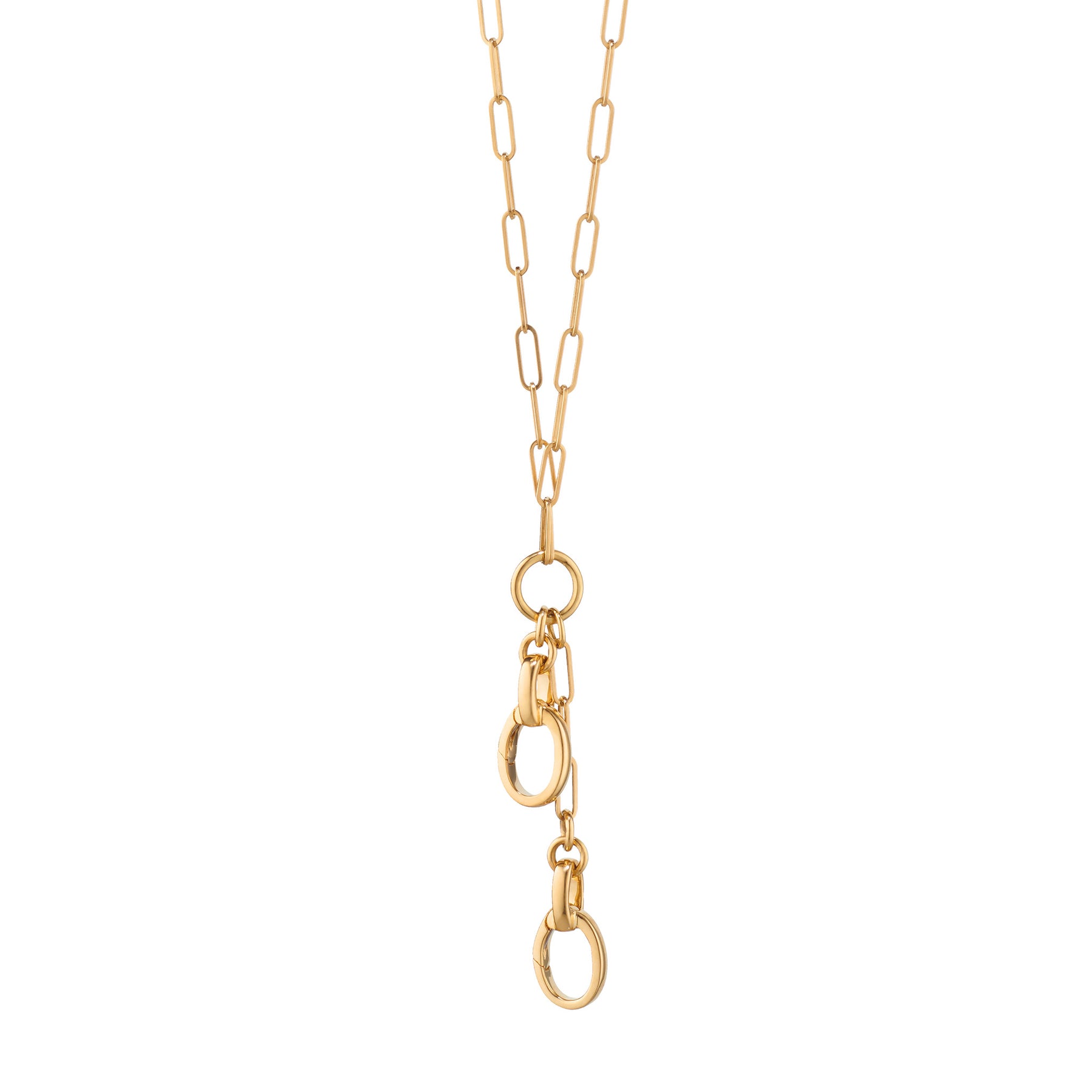 MONICA RICH KOSANN 18K YELLOW GOLD 16-18 INCH PAPERCLIP CHARM ENHANCER CHAIN NECKLACE