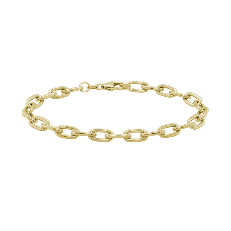 14K YELLOW GOLD 5.4MM OVAL LINK CABLE BRACELET