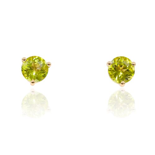 14K YELLOW GOLD PERIDOT STUD EARRINGS