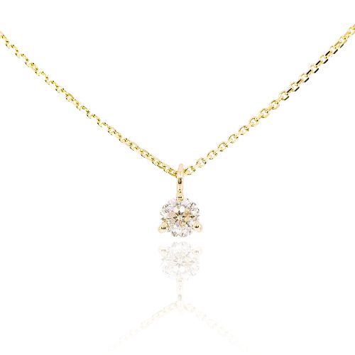 14K YELLOW GOLD 0.29CT SIRIUS STAR 80 SOLITAIRE DIAMOND NECKLACE