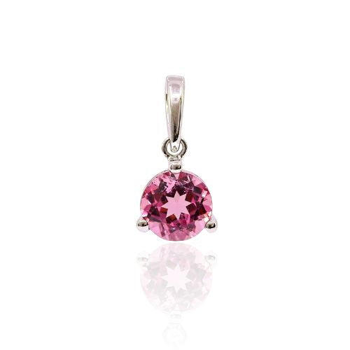 14K WHITE GOLD PINK TOURMALINE PENDANT 0.65CT