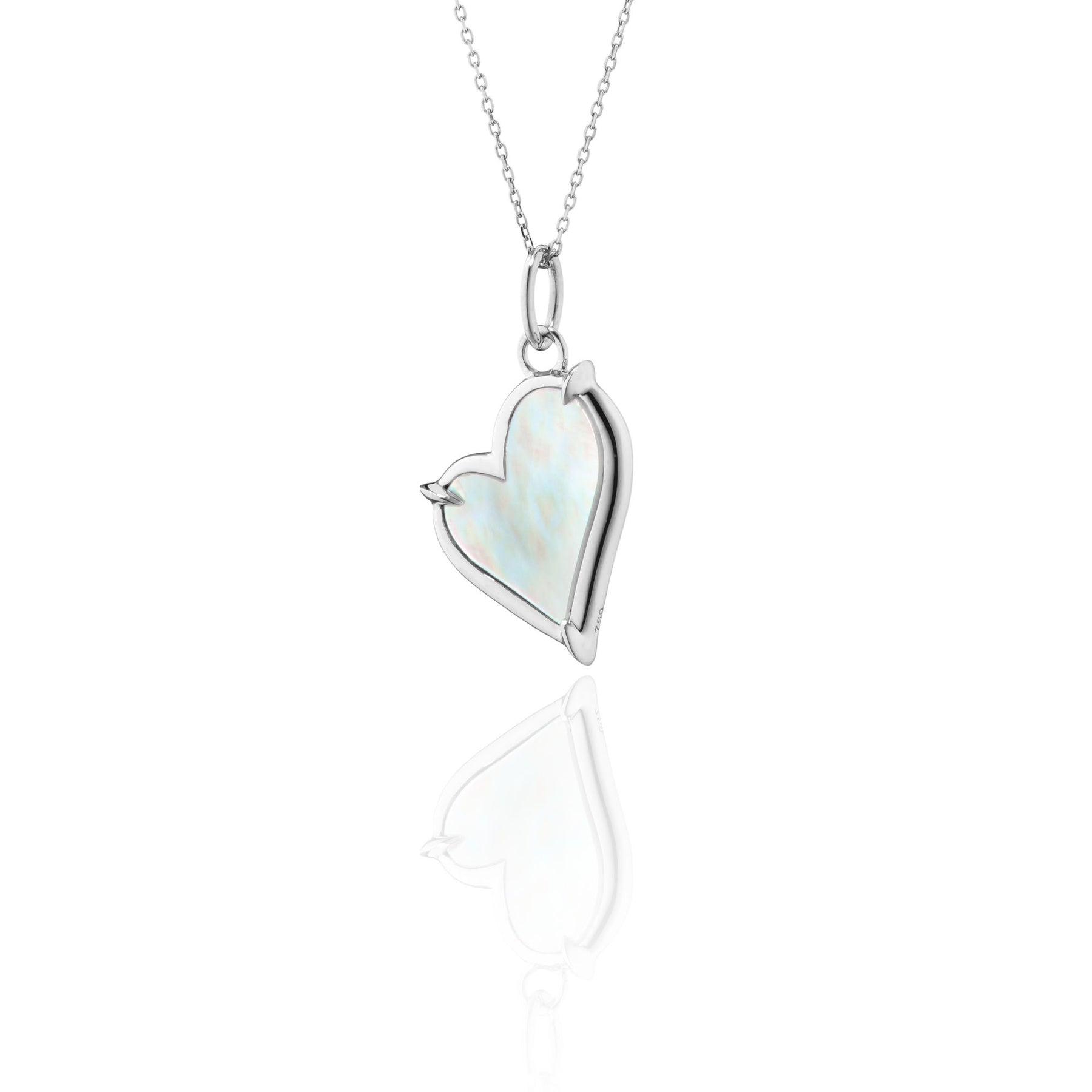 MONICA RICH KOSANN MOTHER-OF-PEARL HEART CHARM NECKLACE