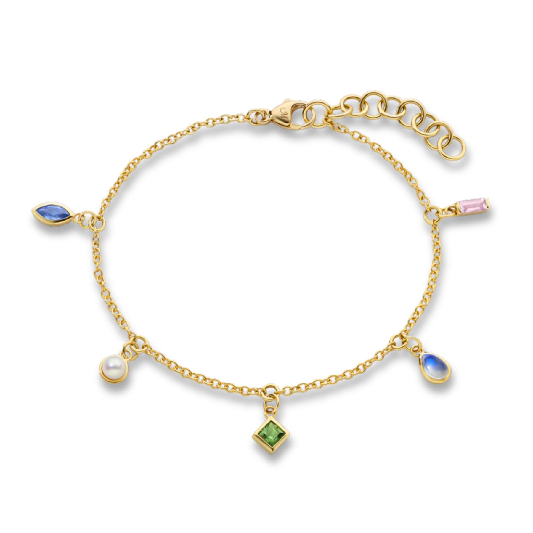 MONICA RICH KOSANN 18K YELLOW GOLD POINTS OF LIGHT CHARM BRACELET