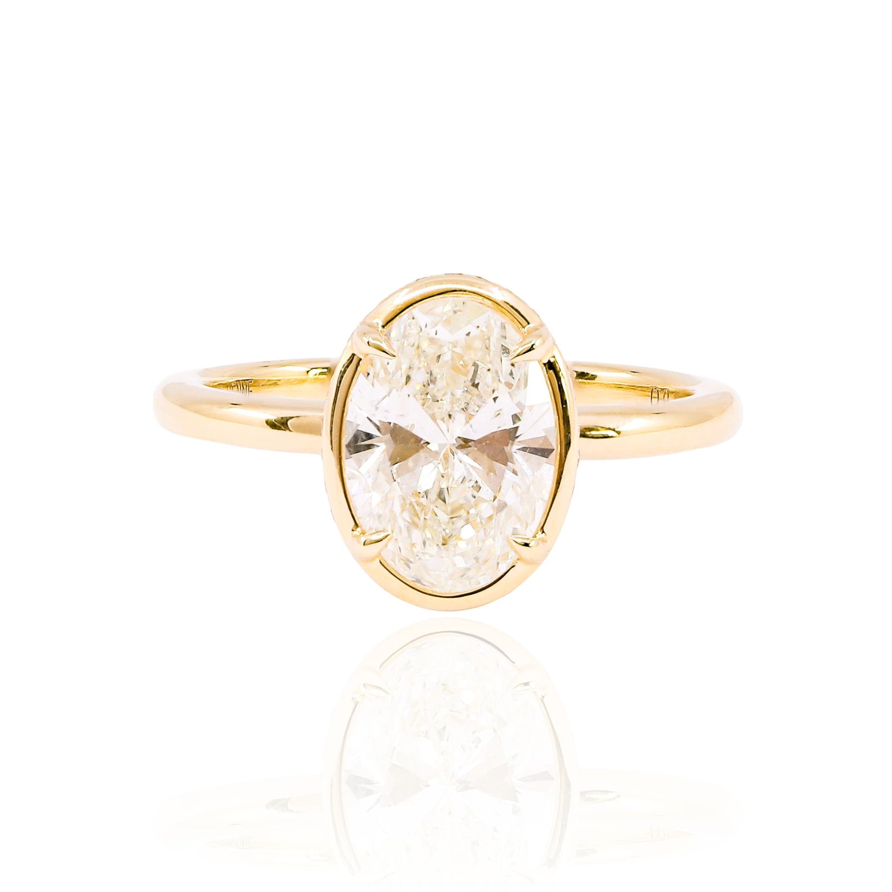 14K YELLOW GOLD 2.00CT OVAL-CUT DIAMOND HIDDEN HALO ENGAGEMENT RING