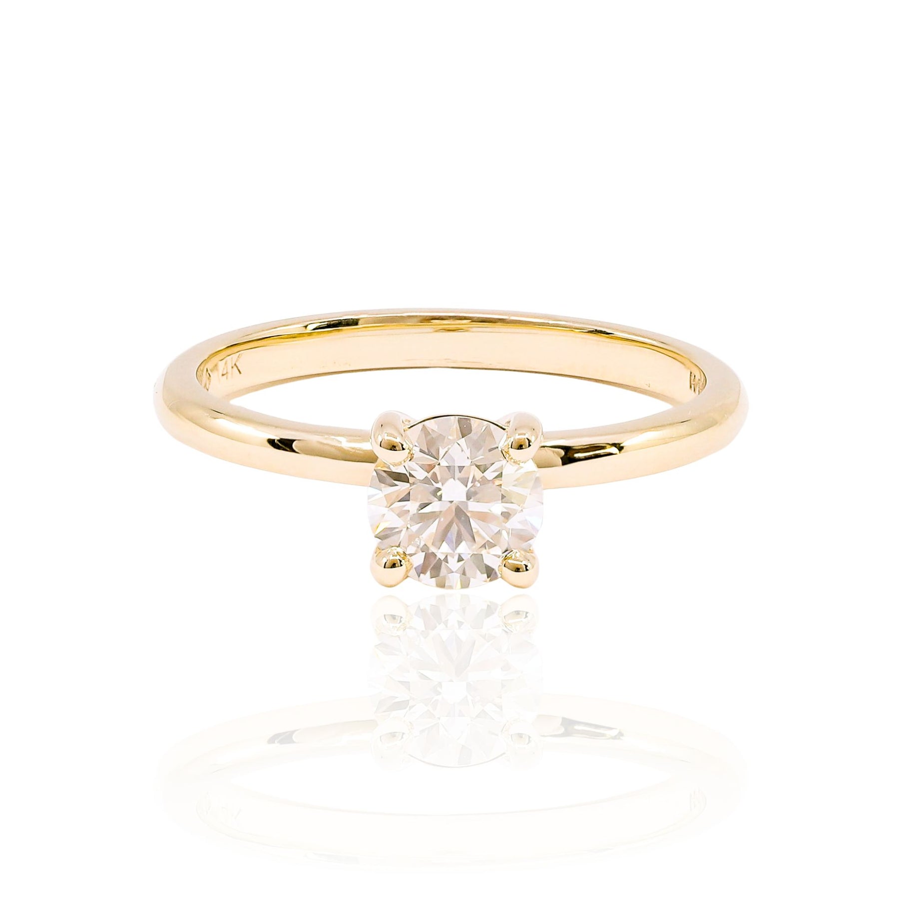 14K YELLOW GOLD 0.75CT ROUND BRILLIANT DIAMOND SOLITAIRE ENGAGEMENT RING