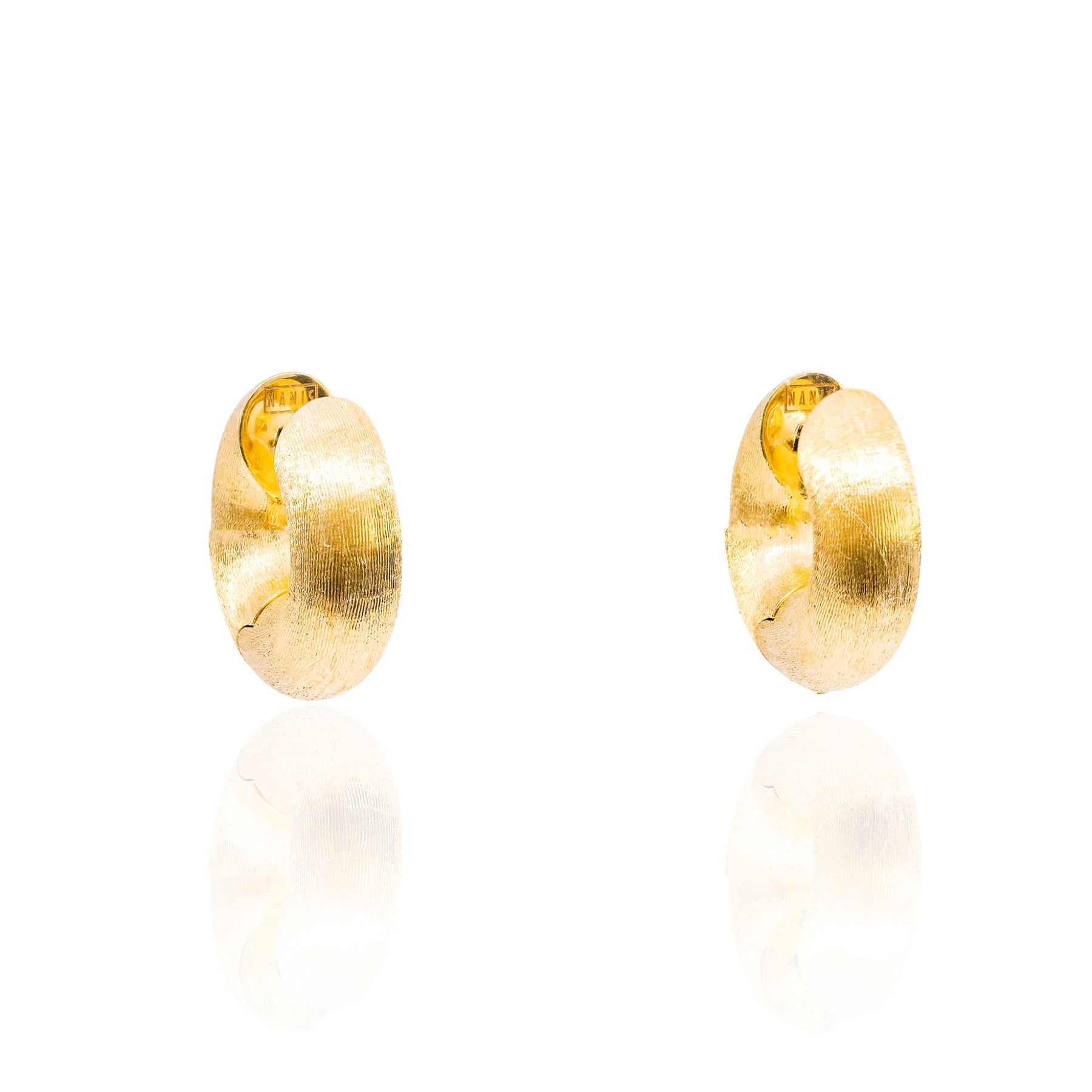 Nanis Libera 18K yellow gold 18x6mm puffed hoop earrings