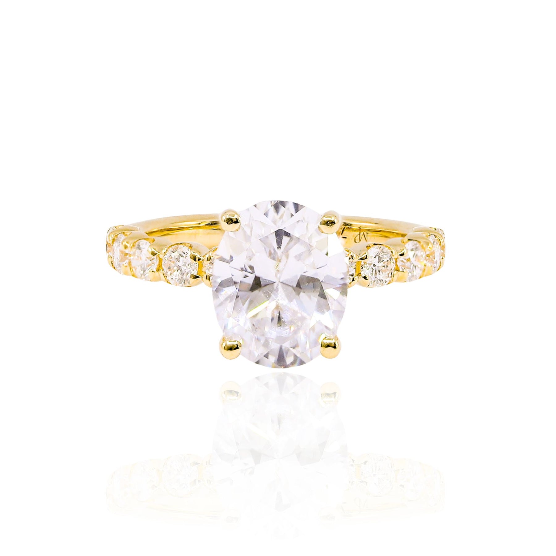 MARK PATTERSON 18K YELLOW GOLD OVAL DIAMOND ENGAGEMENT RING - SETTING ONLY 