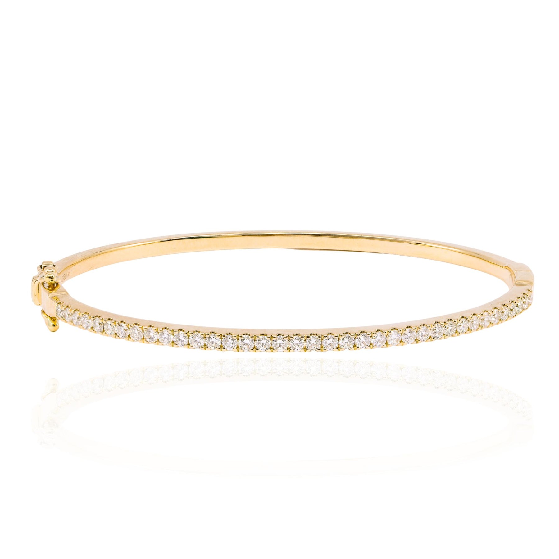 14K YELLOW GOLD DIAMOND BANGLE BRACELET 1.05CTW