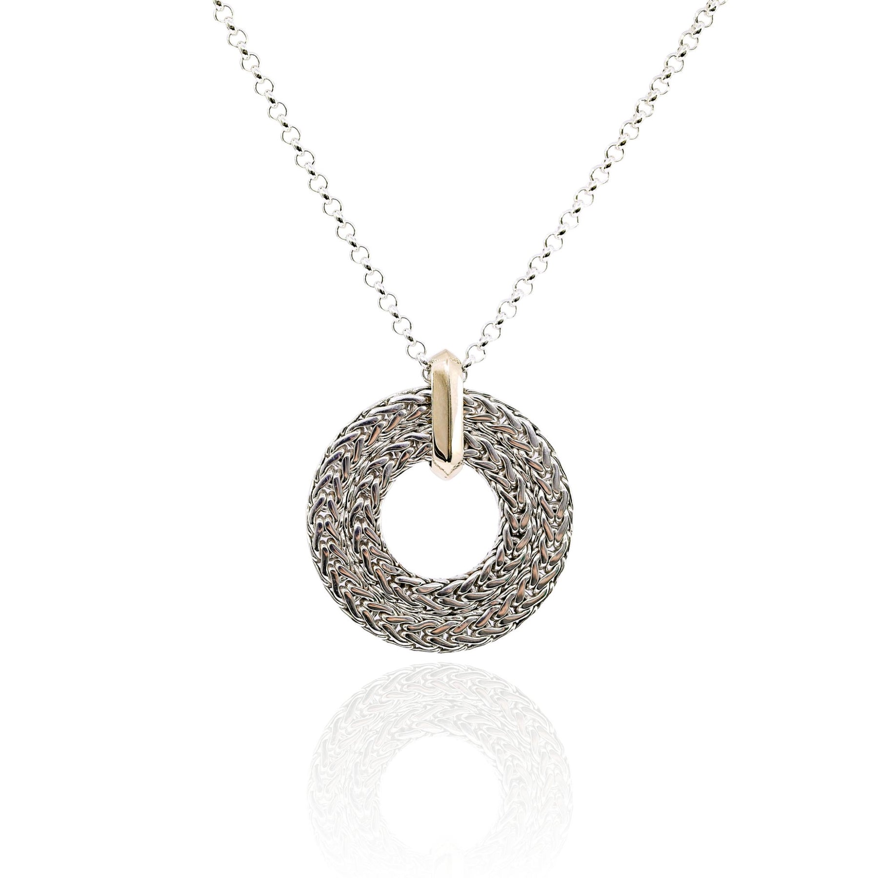 JOHN HARDY STERLING SILVER ICON LINK OPEN CIRCLE PENDANT NECKLACE