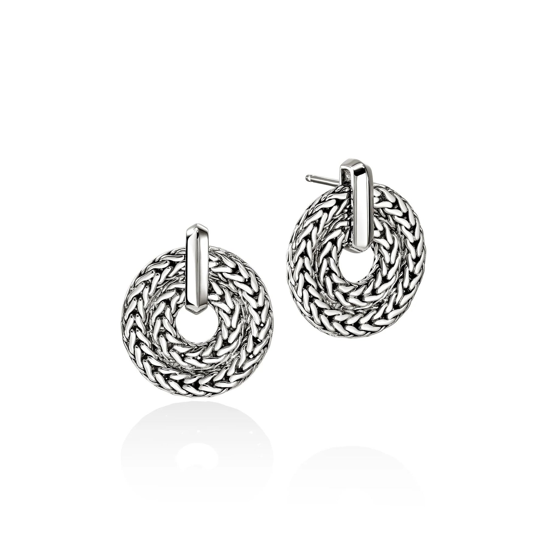 JOHN HARDY STERLING SILVER ICON LINK OPEN CIRCLE DROP EARRINGS