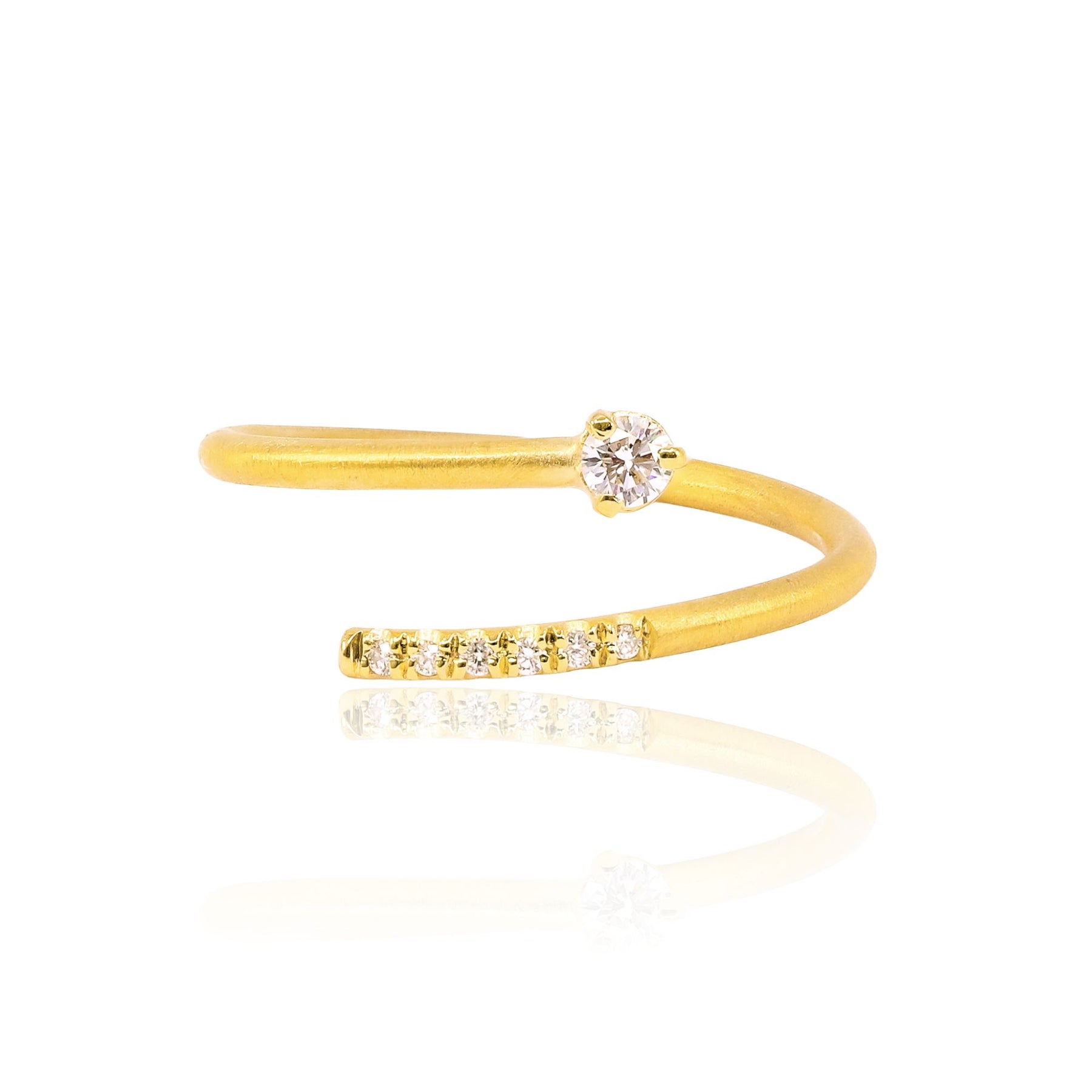 MARIKA 14K YELLOW GOLD DIAMOND BYPASS RING 9424