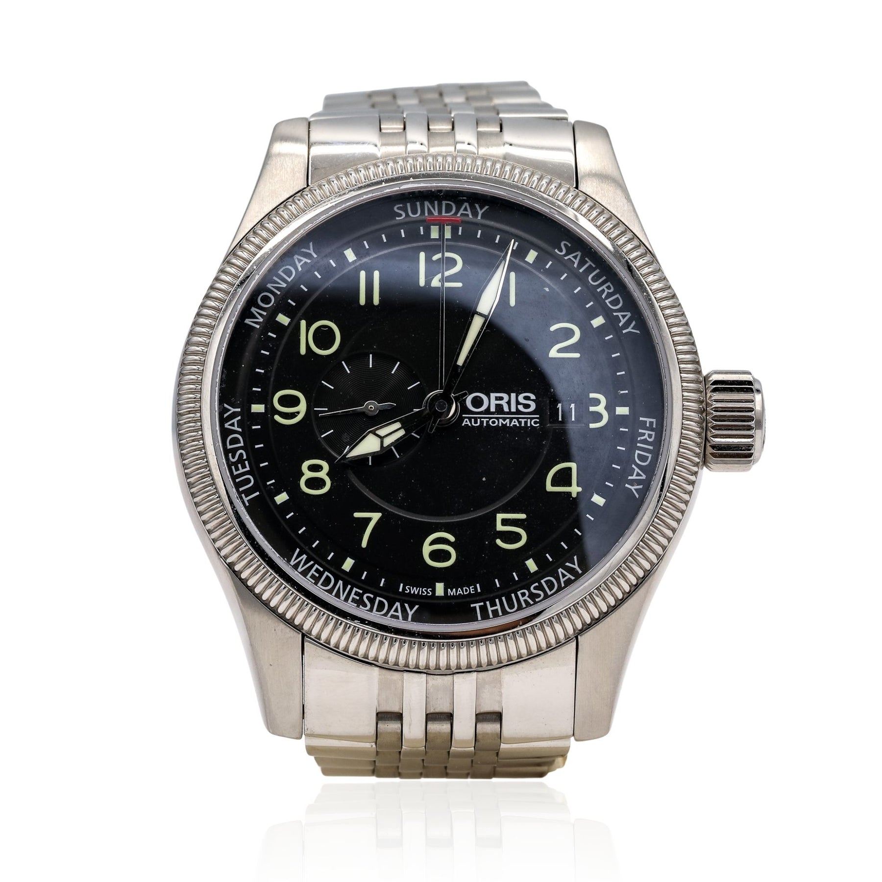 PRE-OWNED 44MM ORIS BIG CROWN POINTER DAY AUTOMATIC WATCH 01.745.7688.4034