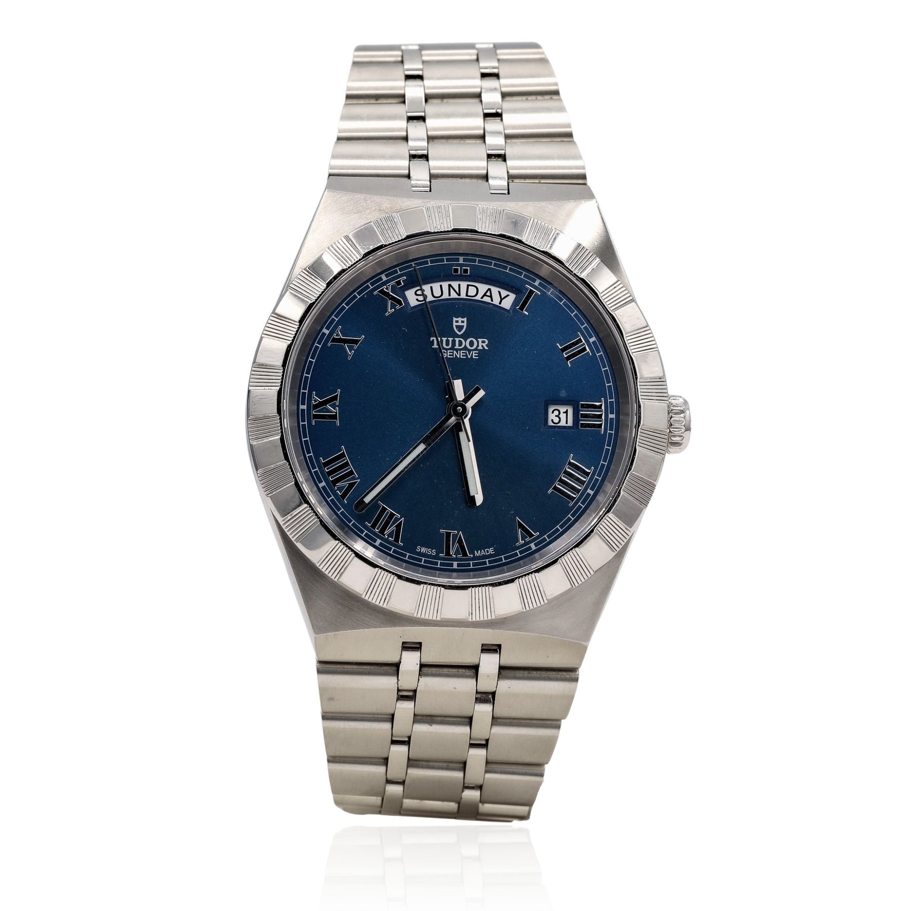 PRE-OWNED 2021 41MM TUDOR ROYAL AUTOMATIC WATCH WITH BLUE DIAL 28600