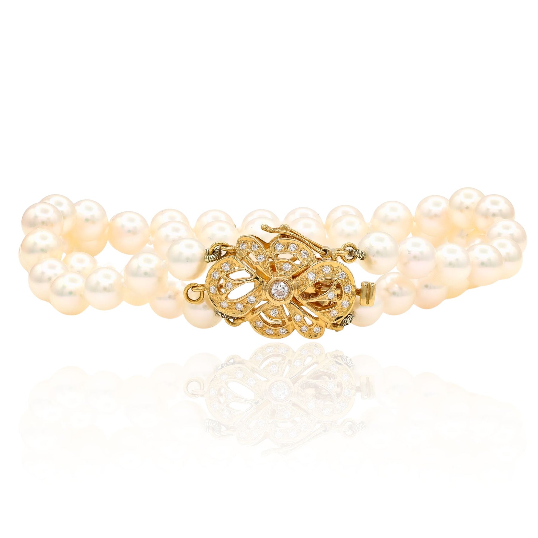 ESTATE 7.5-INCH TWO-STRAND AKOYA CULTURED PEARL BRACELET