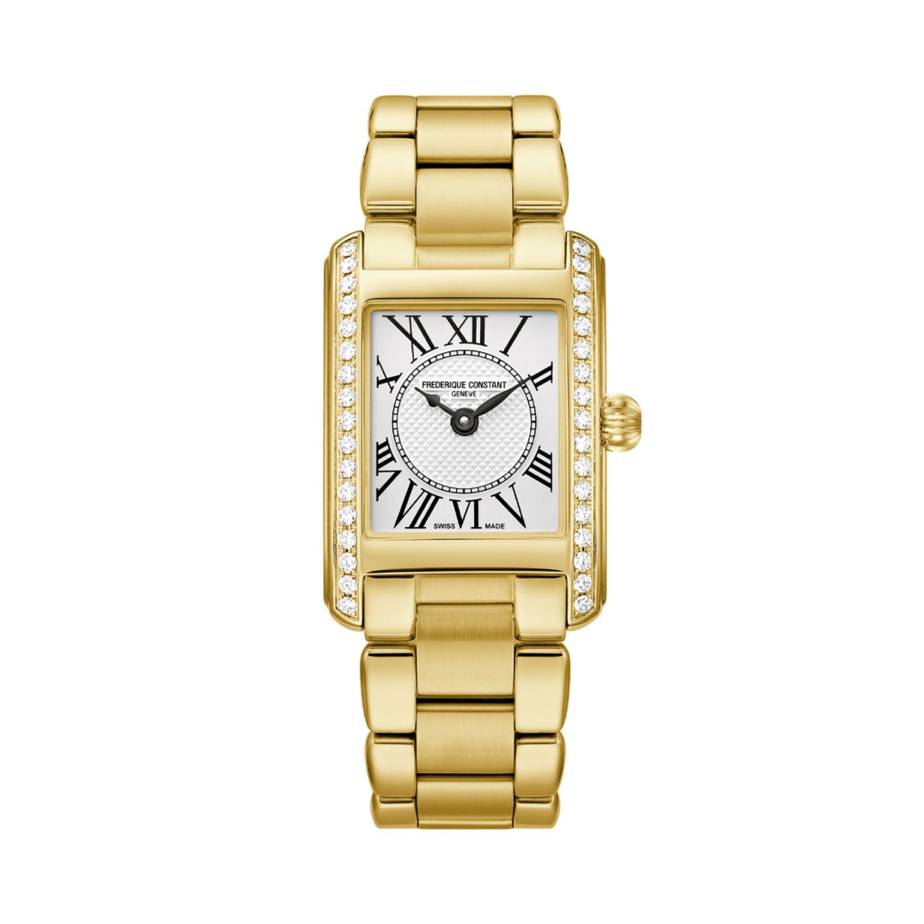 21MM FREDERIQUE CONSTANT CLASSICS CARREE QUARTZ WATCH WITH YELLOW GOLD STAINLESS STEEL FC-200MCD15B