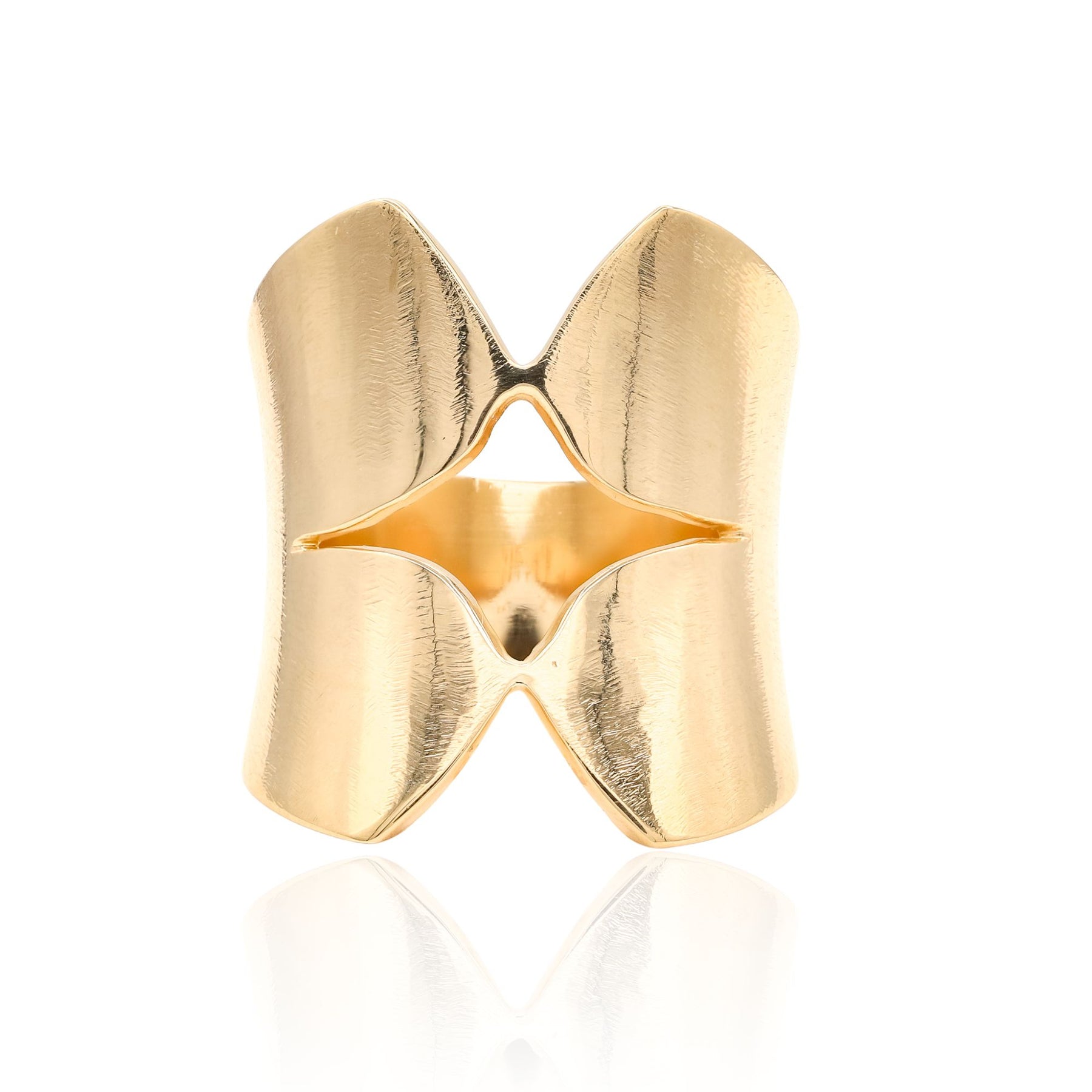 ESTATE 14K YELLOW GOLD WIDE TAPERED OPEN RING