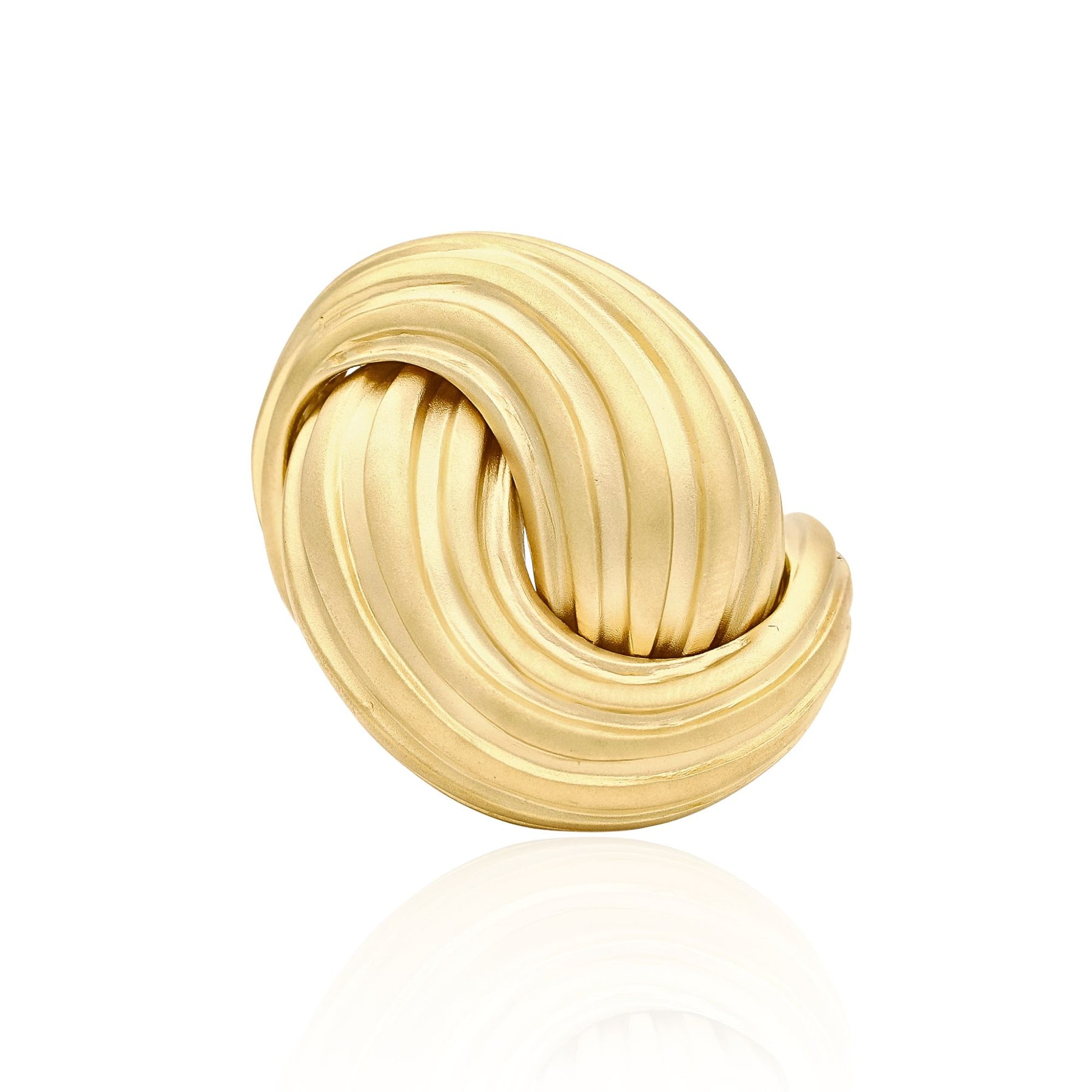ESTATE 18K YELLOW GOLD SANDBLAST TEXTURE LARGE SWIRL RING
