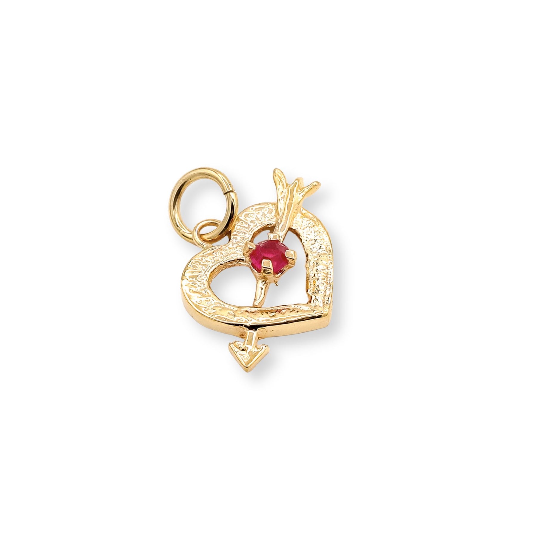 ESTATE 14K YELLOW GOLD HEART AND ARROW CHARM