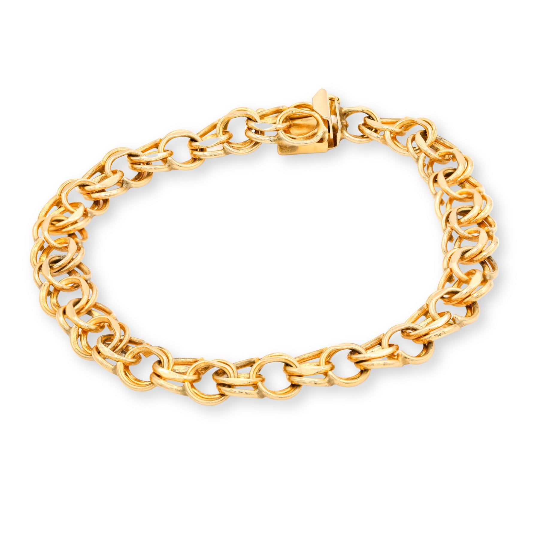 ESTATE 14K YELLOW GOLD 8MM DOUBLE LINK BRACELET