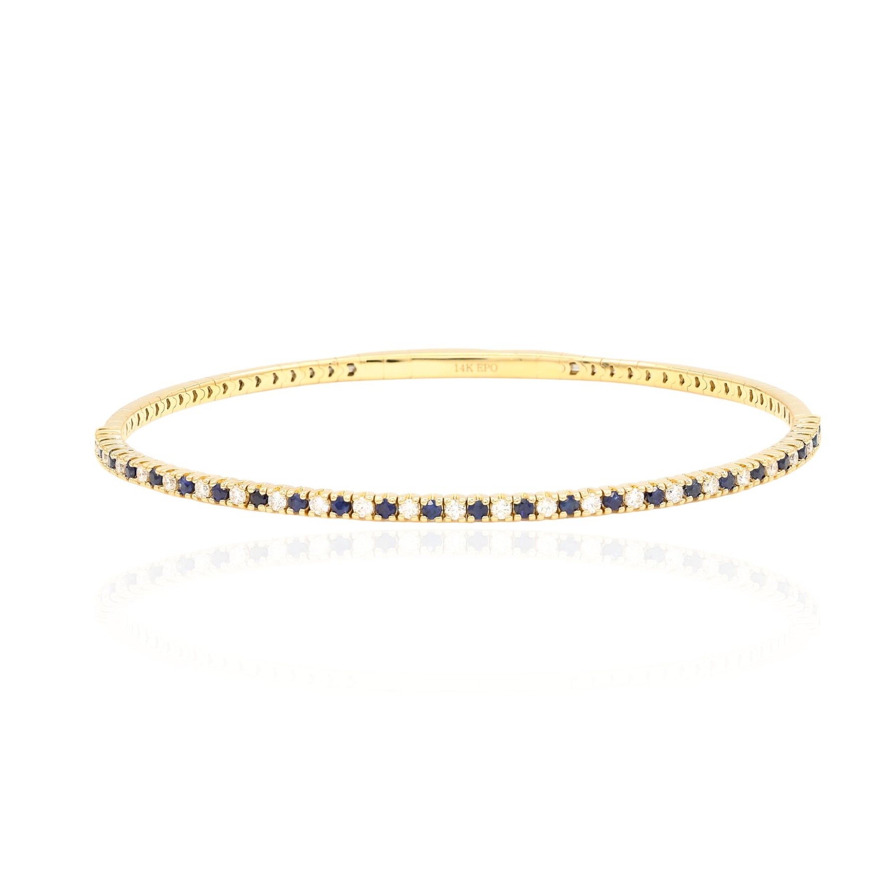 14K YELLOW GOLD SOFT LINE SAPPHIRE AND DIAMOND ALTERNATING BRACELET C233B