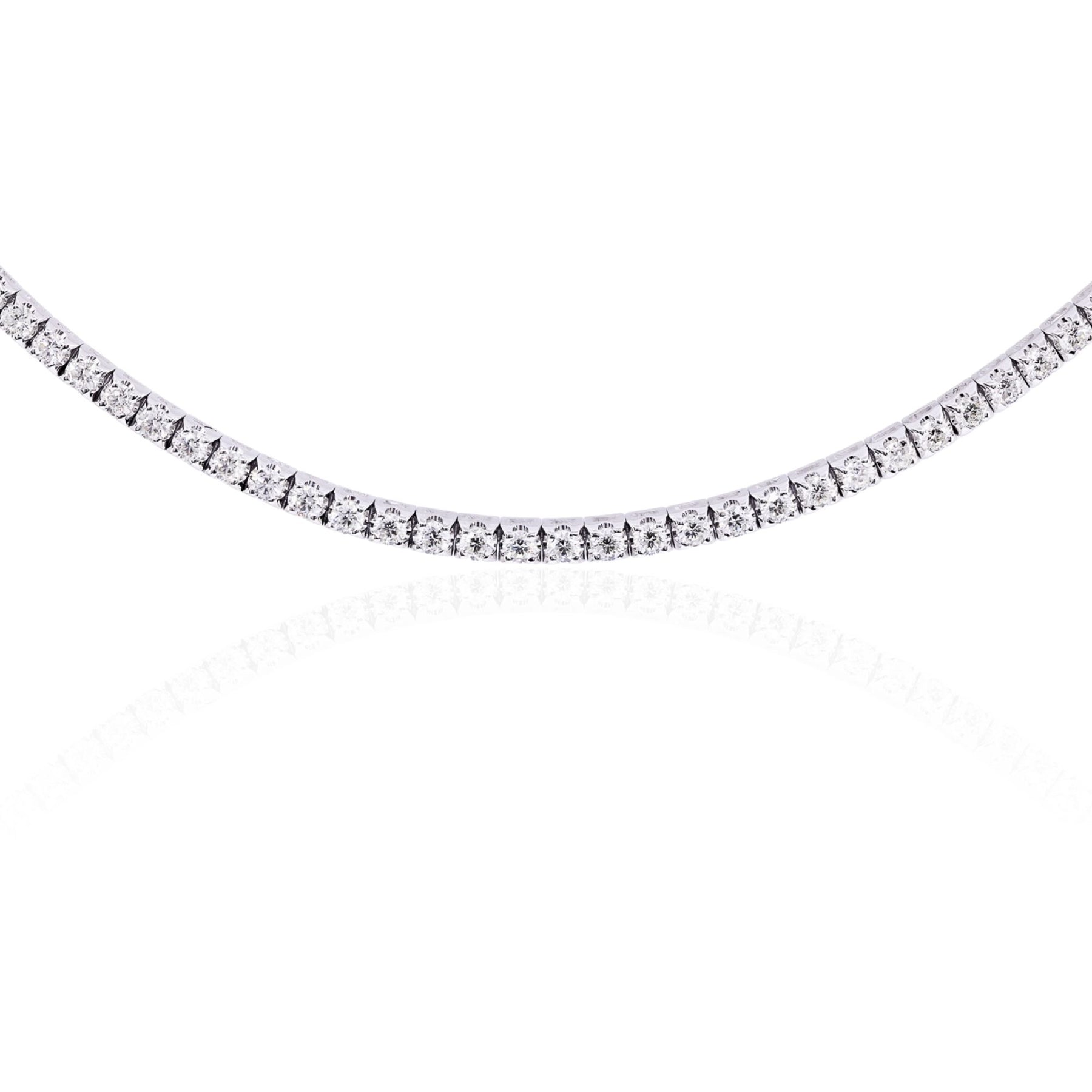 14K WHITE GOLD DIAMOND TENNIS NECKLACE 11.30CTW NCPYR28