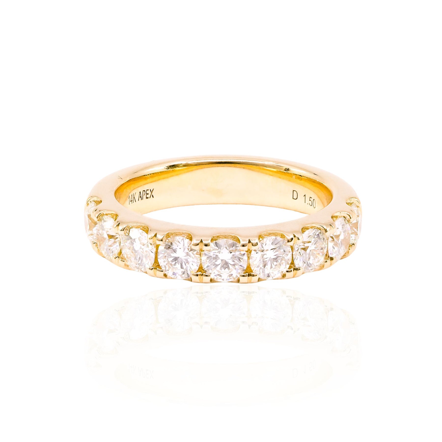 14K YELLOW GOLD ROUND DIAMOND WEDDING BAND 1.50CTW R950-3.5