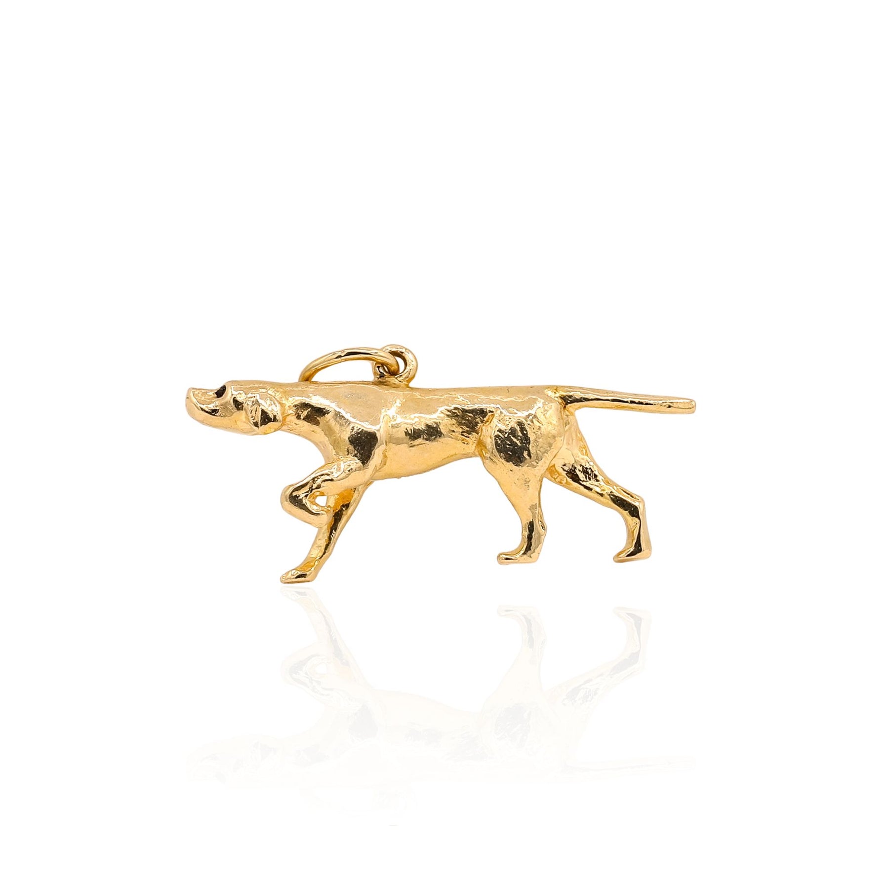 ESTATE 14K YELLOW GOLD POINTER DOG CHARM