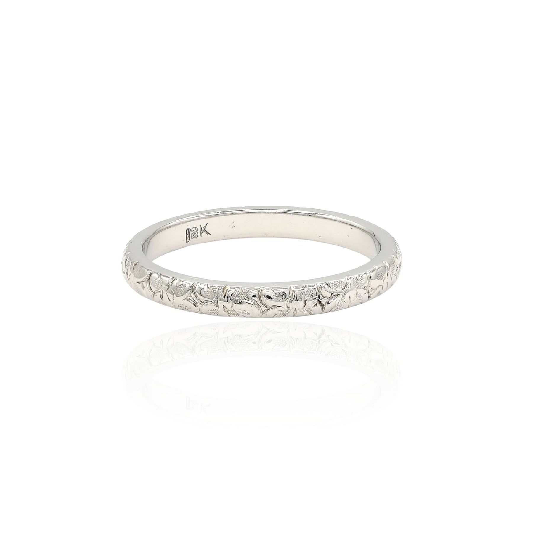 ESTATE ART DECO 18K WHITE GOLD ORANGE BLOSSOM BAND